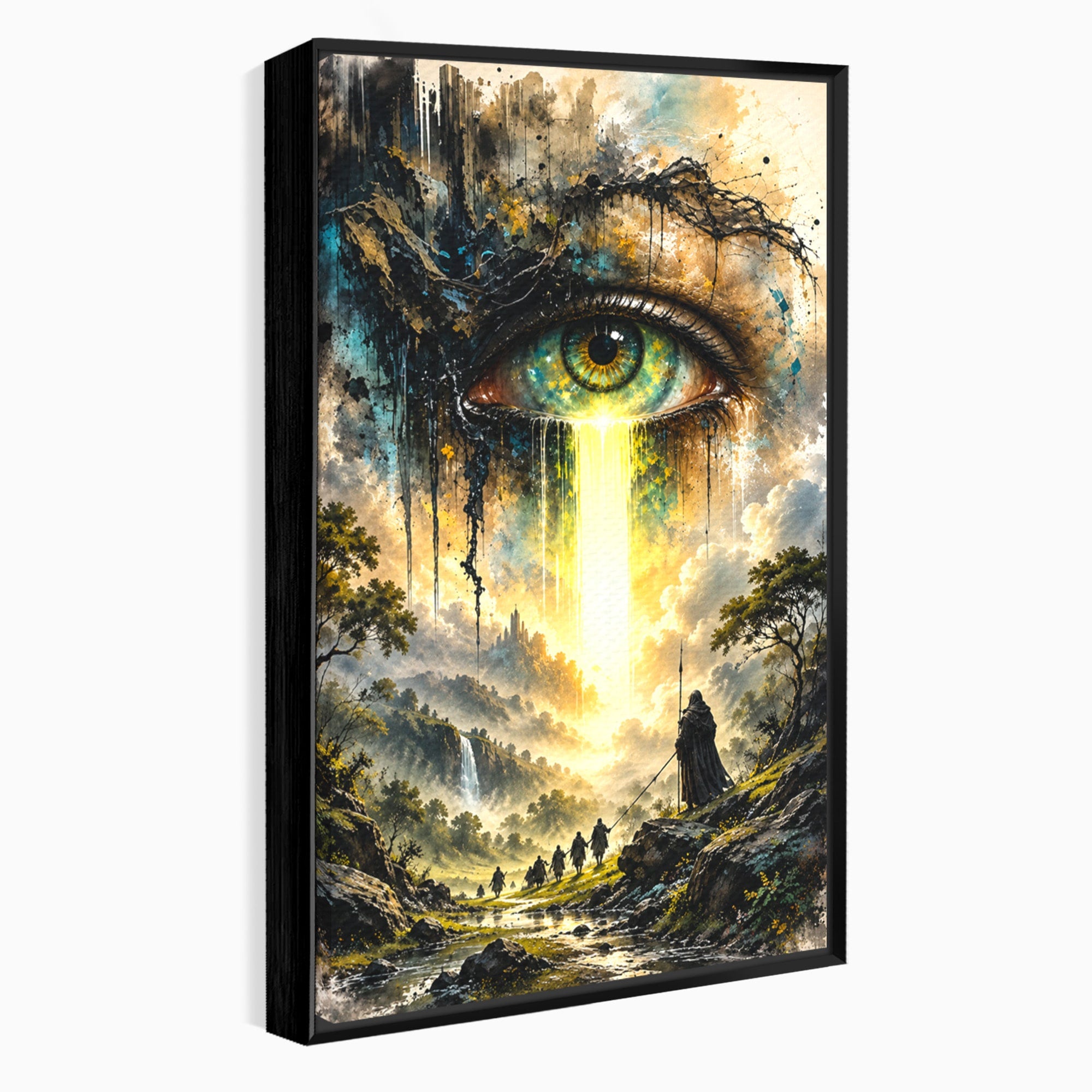 Tablou Canvas Premium LuxCanva® U1107, Ochiul Supraveghetor, Ochi, Peisaj, Fantezie, Aventura, Living, Culori Vibrante