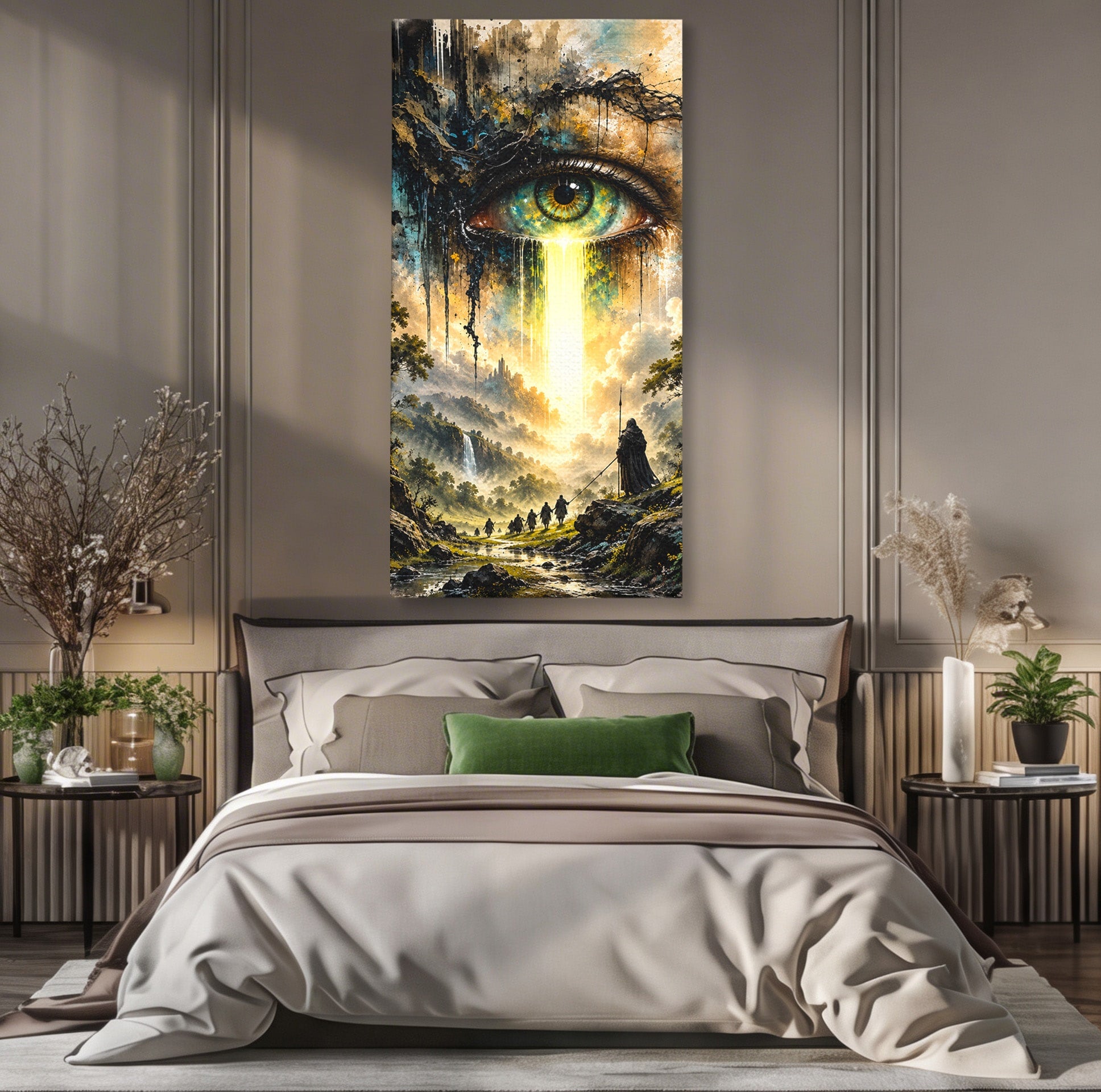 Tablou Canvas Premium LuxCanva® U1107, Ochiul Supraveghetor, Ochi, Peisaj, Fantezie, Aventura, Living, Culori Vibrante