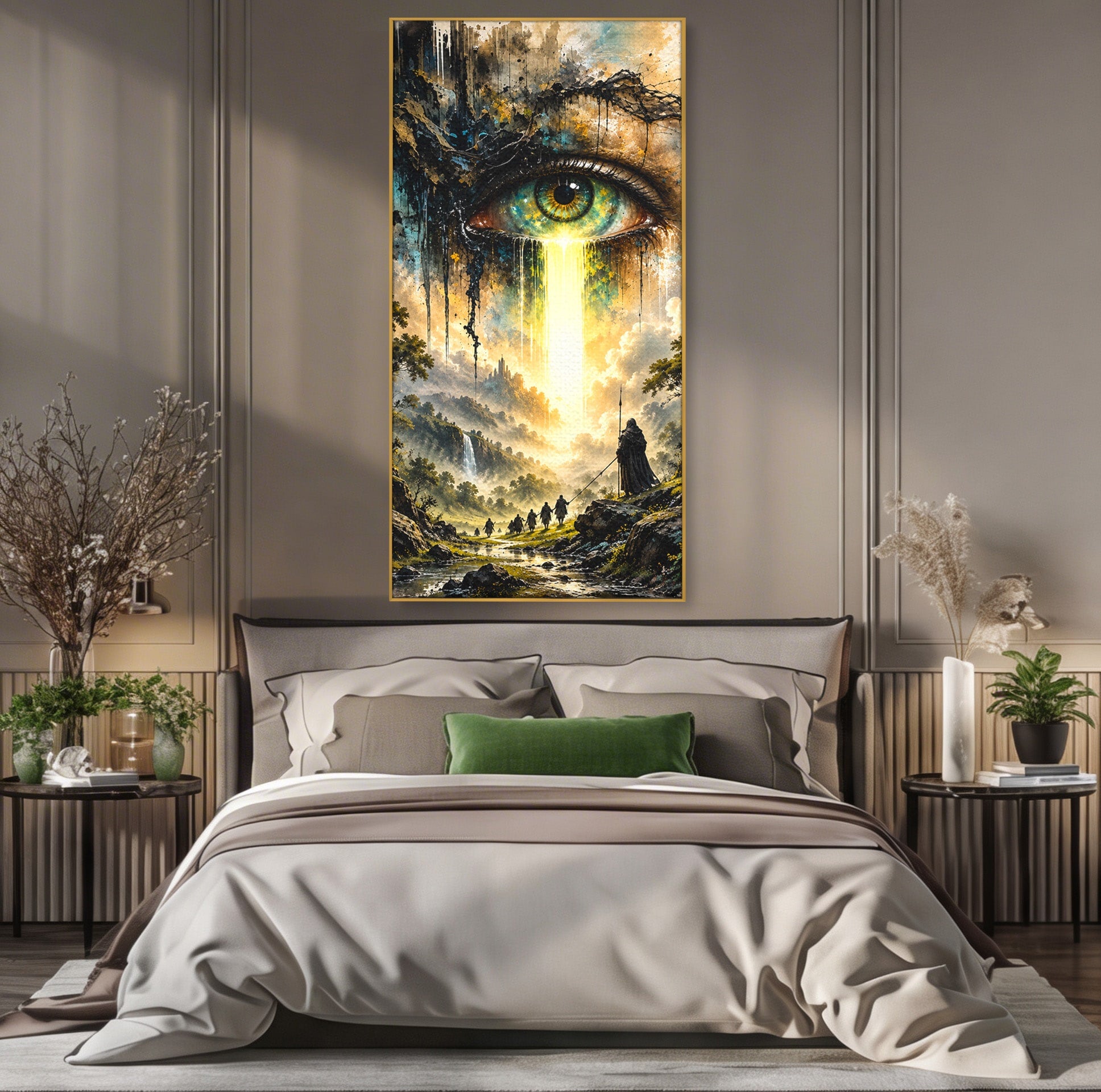 Tablou Canvas Premium LuxCanva® U1107, Ochiul Supraveghetor, Ochi, Peisaj, Fantezie, Aventura, Living, Culori Vibrante