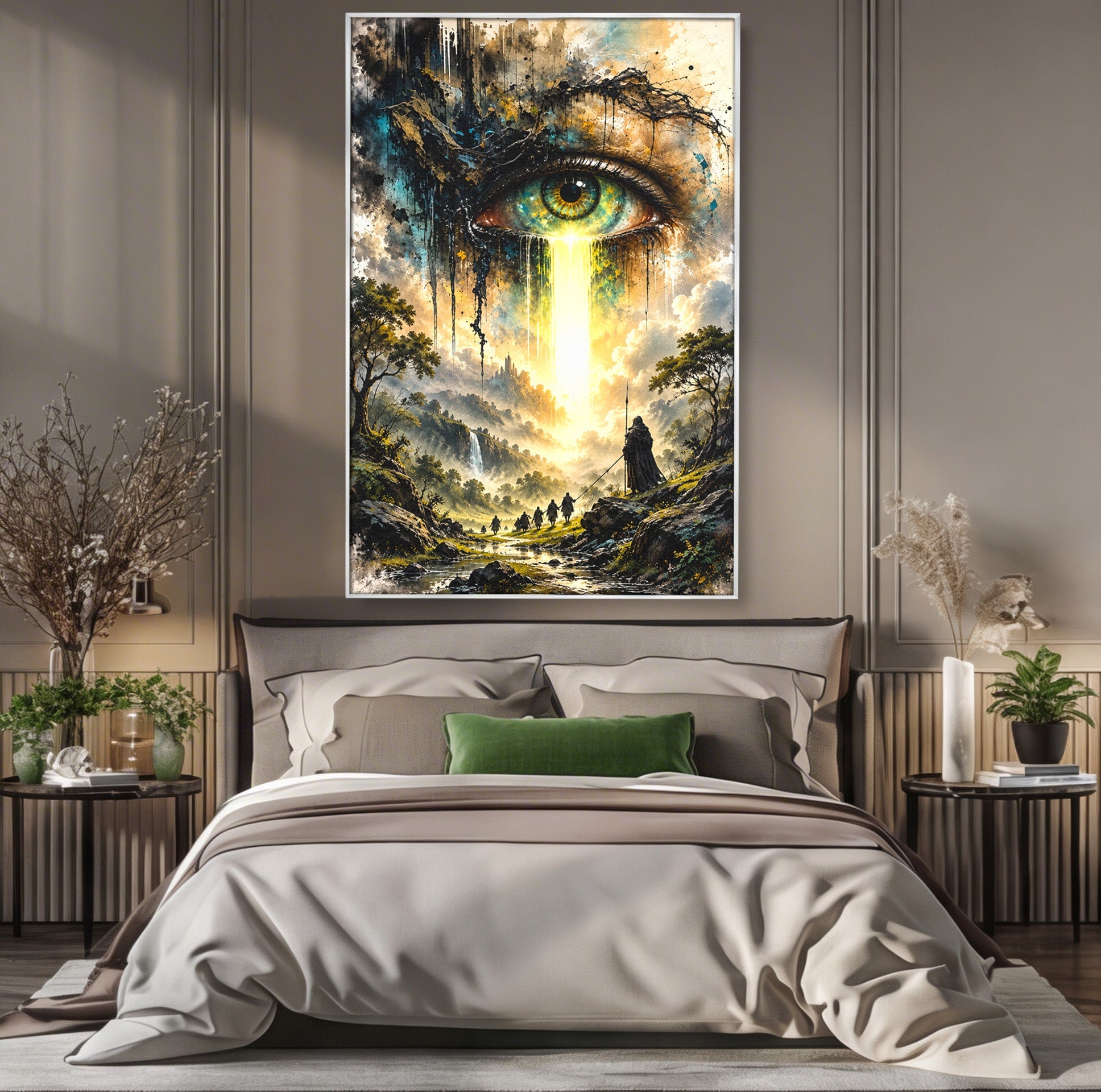 Tablou Canvas Premium LuxCanva® U1107, Ochiul Supraveghetor, Ochi, Peisaj, Fantezie, Aventura, Living, Culori Vibrante