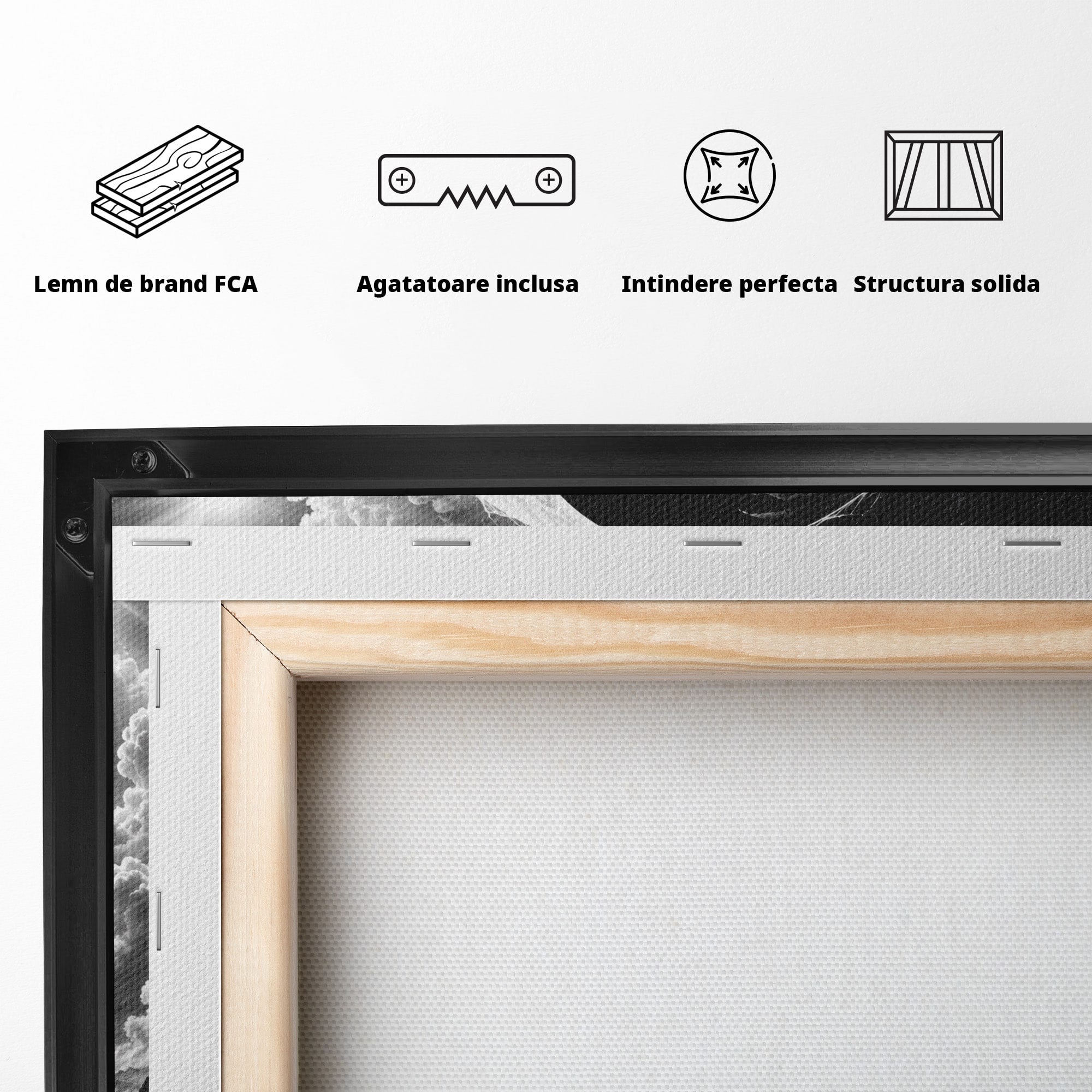 Tablou Canvas Premium LuxCanva® U1109, Echilibru Cosmic, Yin Yang, Univers, Peisaj, Dormitor, Meditatie, Culori Vibrante