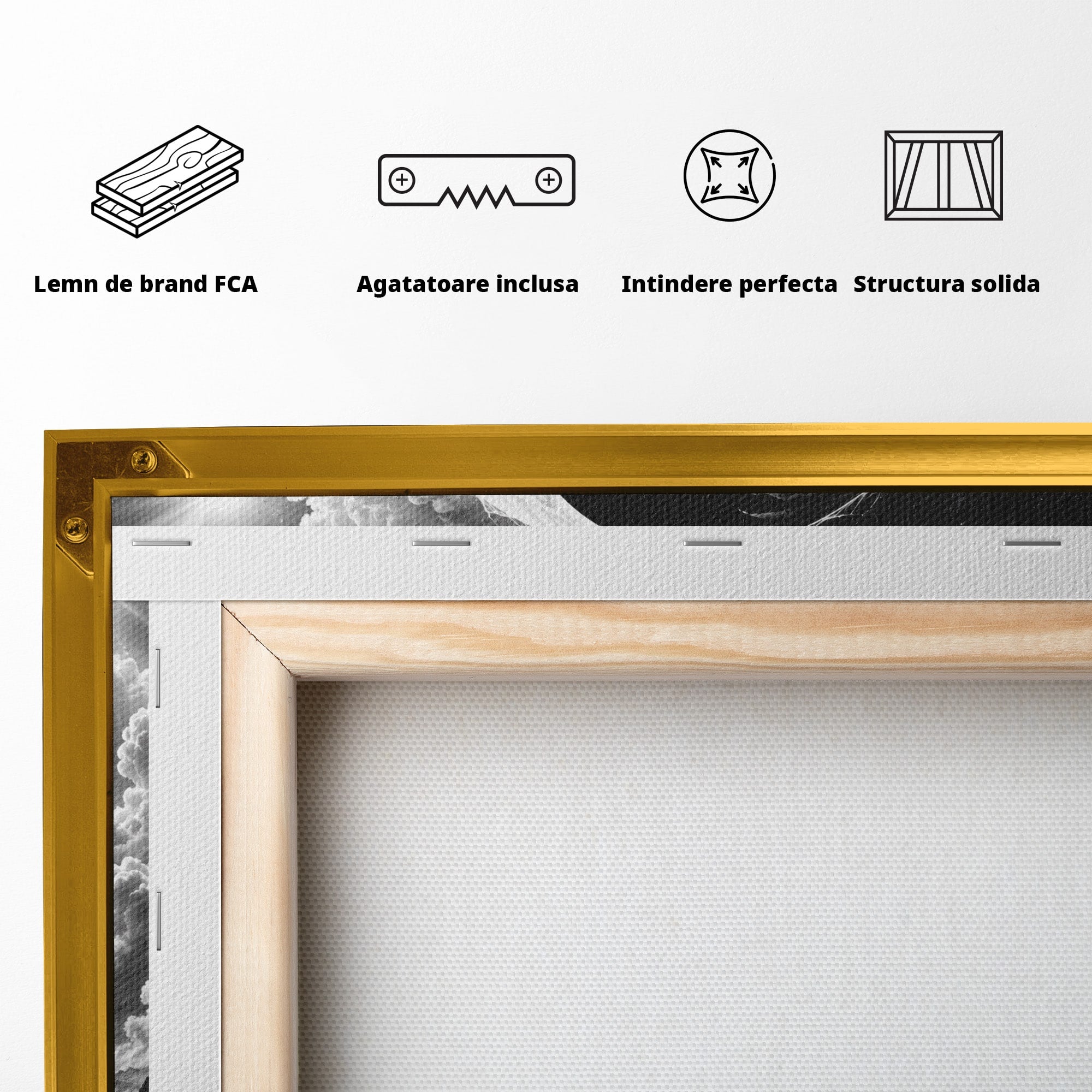 Tablou Canvas Premium LuxCanva® U1109, Echilibru Cosmic, Yin Yang, Univers, Peisaj, Dormitor, Meditatie, Culori Vibrante