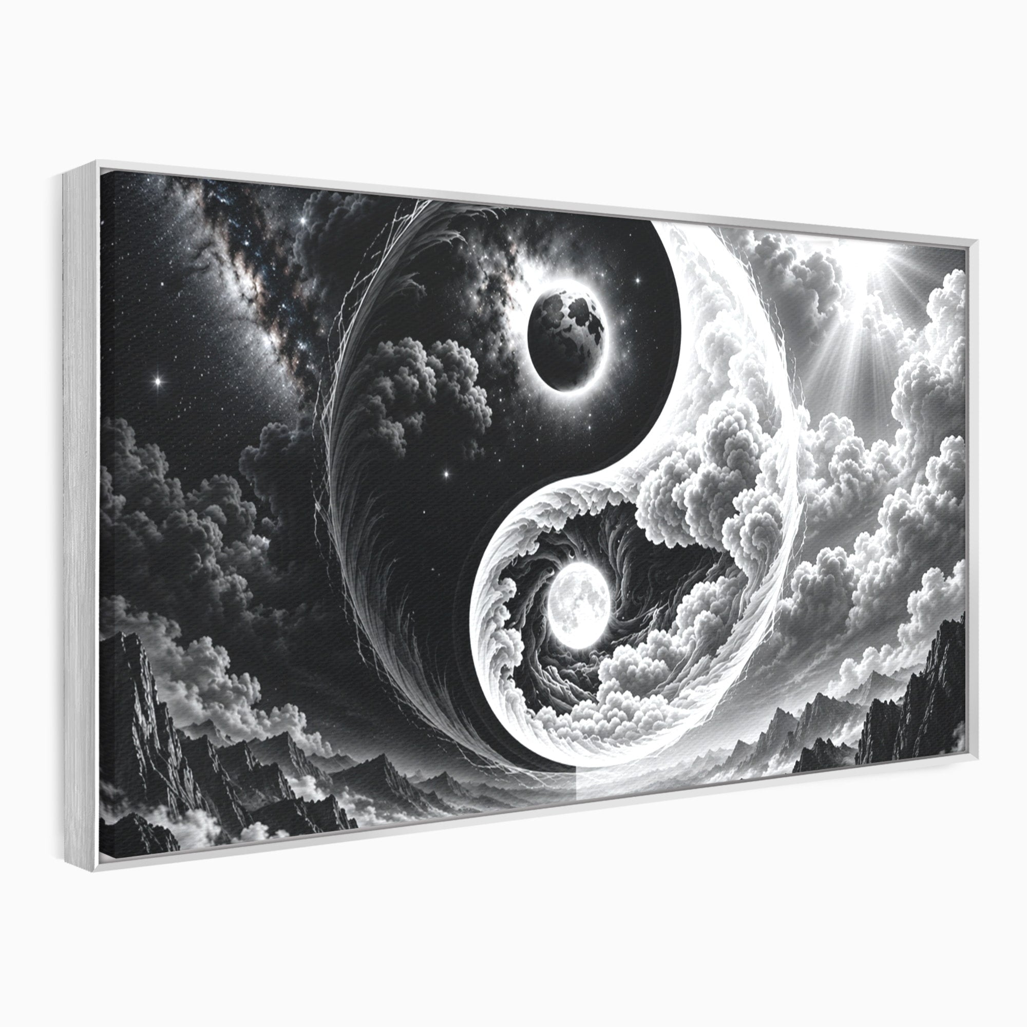 Tablou Canvas Premium LuxCanva® U1109, Echilibru Cosmic, Yin Yang, Univers, Peisaj, Dormitor, Meditatie, Culori Vibrante