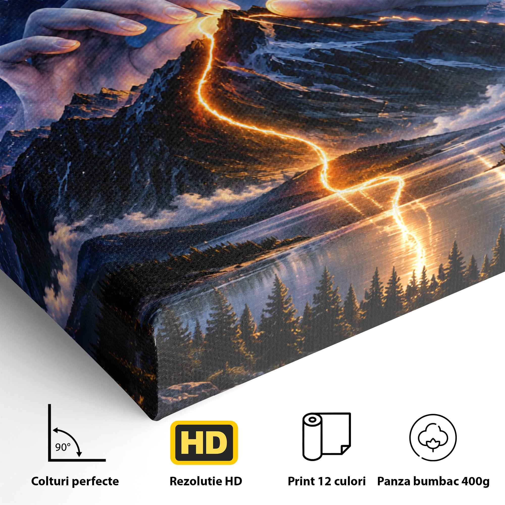 Tablou Canvas Premium LuxCanva® U1110, Zeița Cosmosului, Peisaj, Fantezie, Zeița, Cosmos,  Living, Culori Vibrante