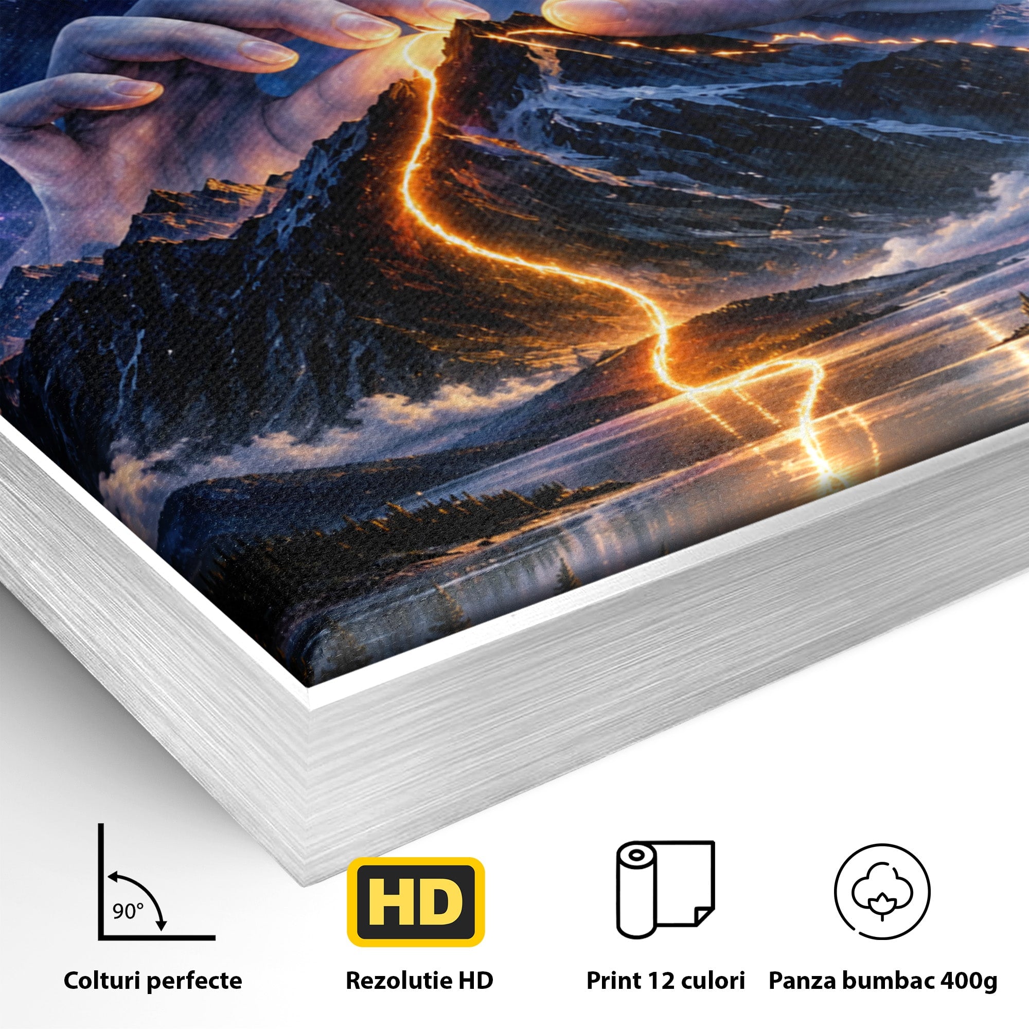 Tablou Canvas Premium LuxCanva® U1110, Zeița Cosmosului, Peisaj, Fantezie, Zeița, Cosmos,  Living, Culori Vibrante