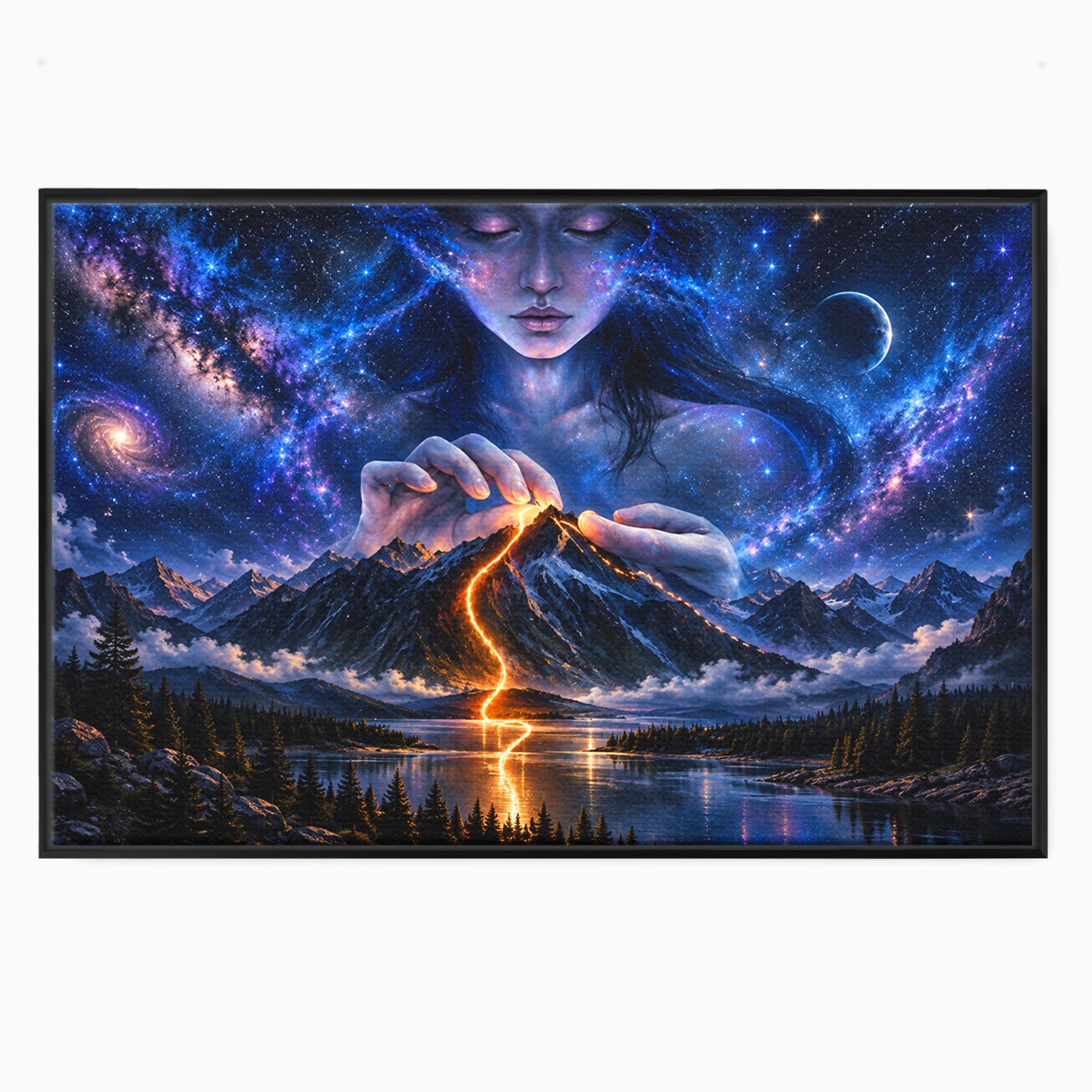 Tablou Canvas Premium LuxCanva® U1110, Zeița Cosmosului, Peisaj, Fantezie, Zeița, Cosmos,  Living, Culori Vibrante