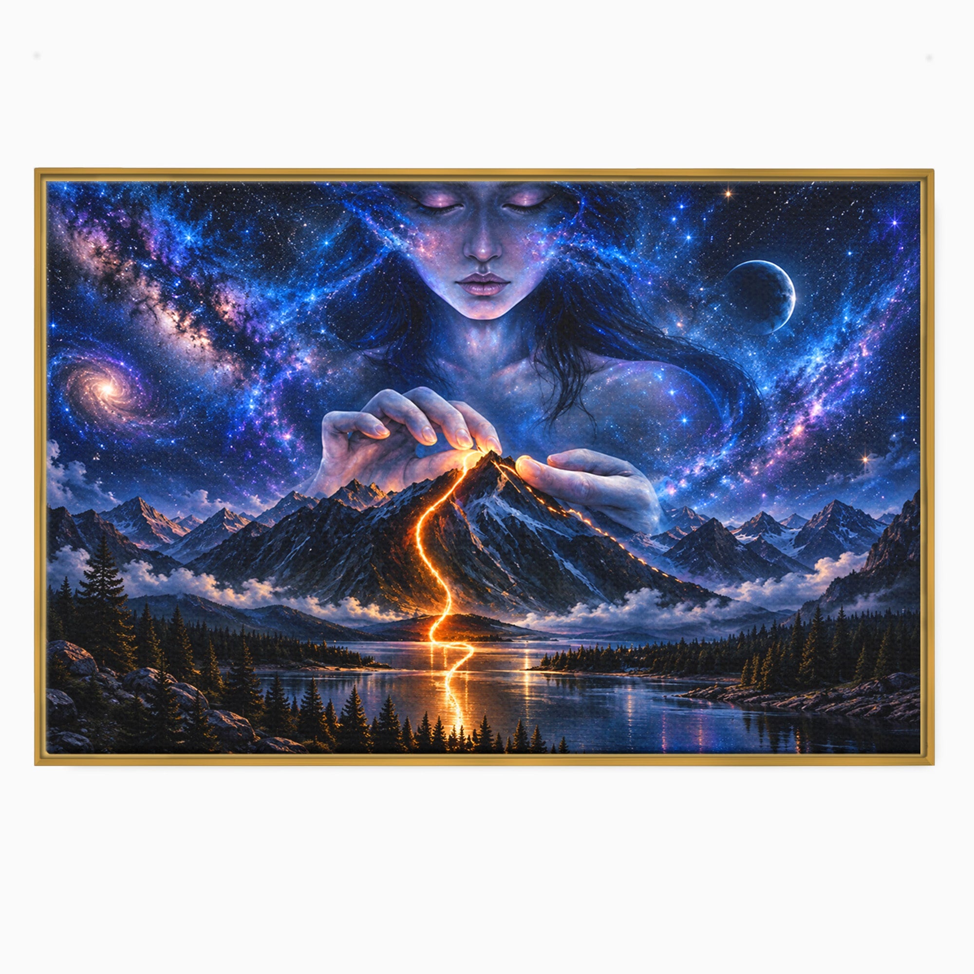Tablou Canvas Premium LuxCanva® U1110, Zeița Cosmosului, Peisaj, Fantezie, Zeița, Cosmos,  Living, Culori Vibrante