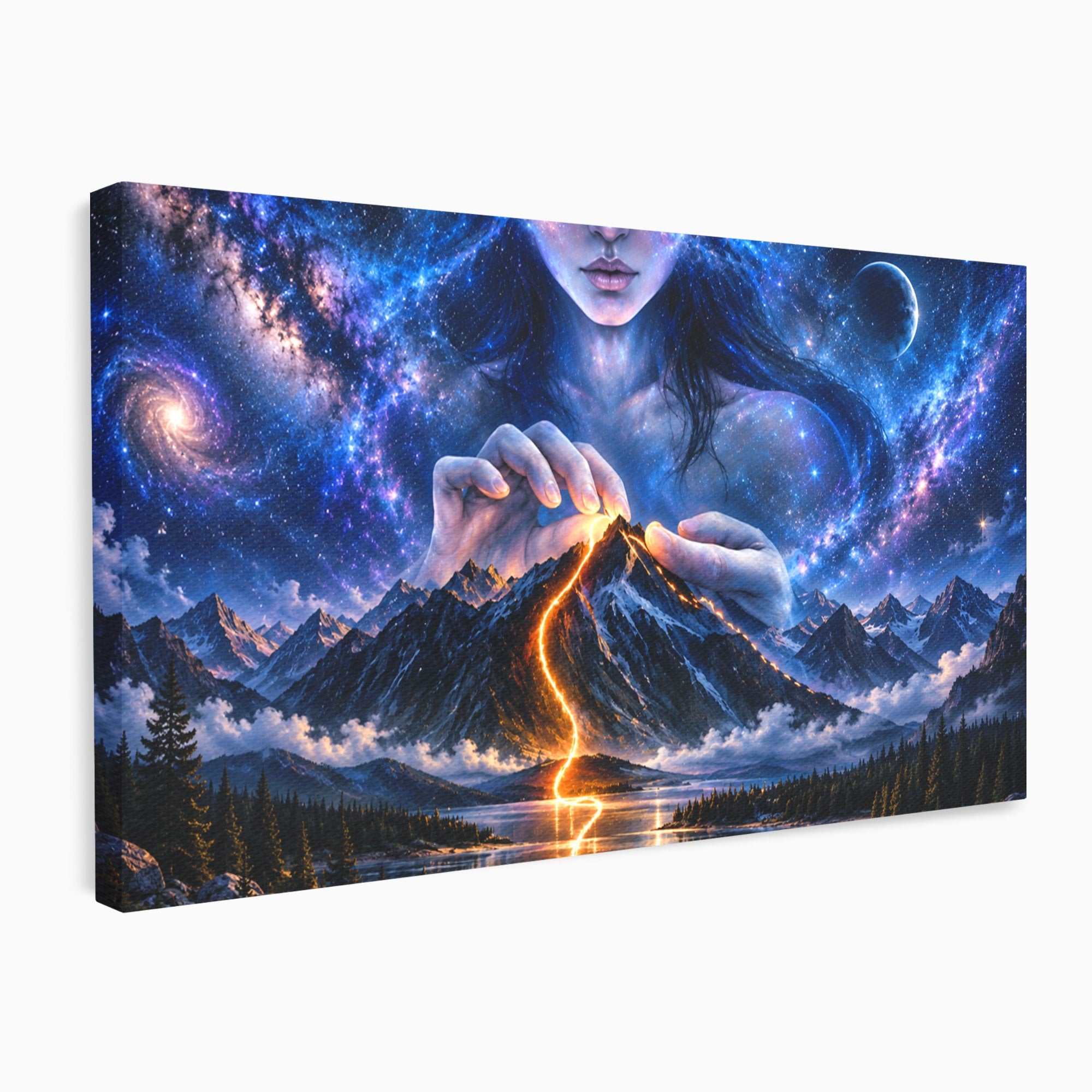 Tablou Canvas Premium LuxCanva® U1110, Zeița Cosmosului, Peisaj, Fantezie, Zeița, Cosmos,  Living, Culori Vibrante