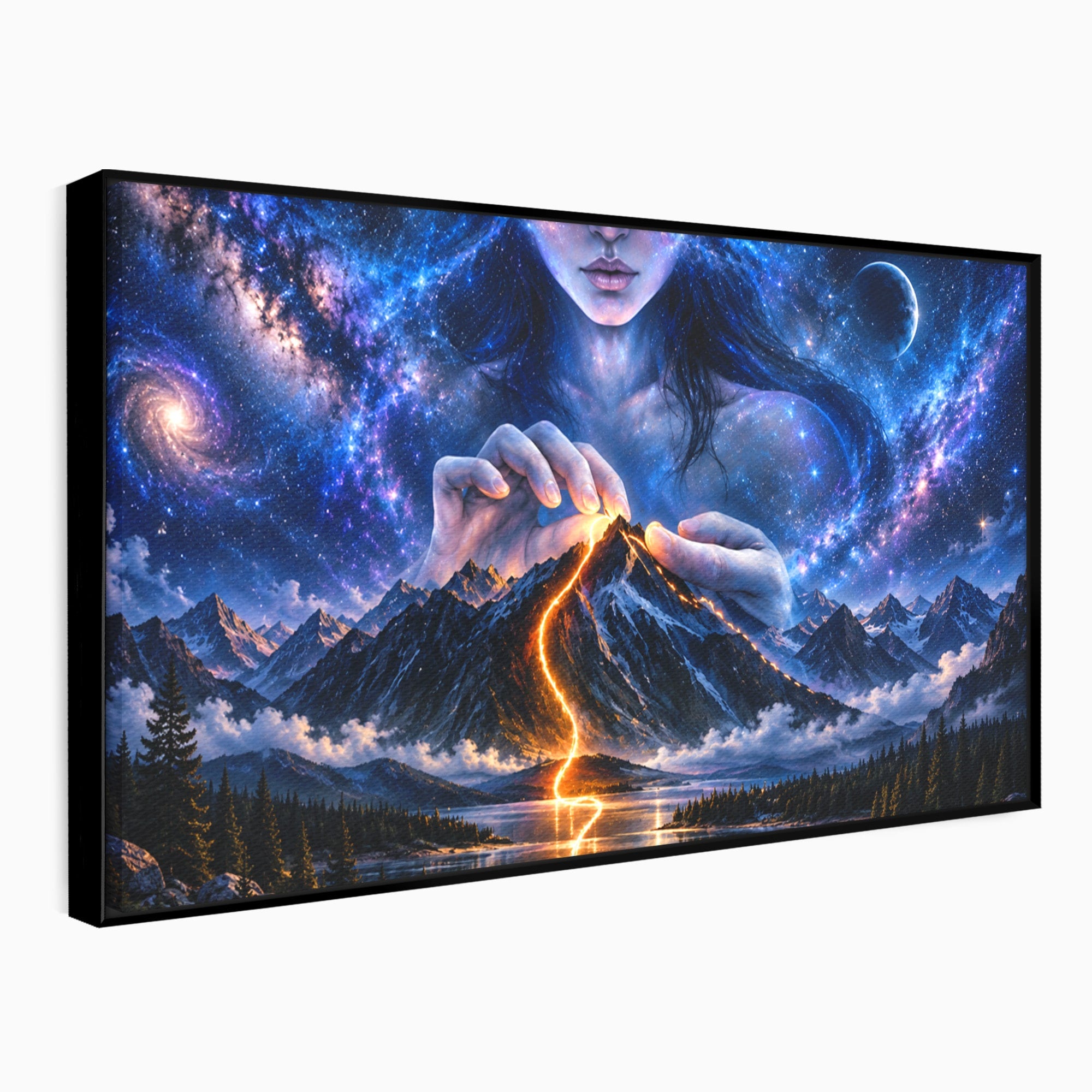Tablou Canvas Premium LuxCanva® U1110, Zeița Cosmosului, Peisaj, Fantezie, Zeița, Cosmos,  Living, Culori Vibrante