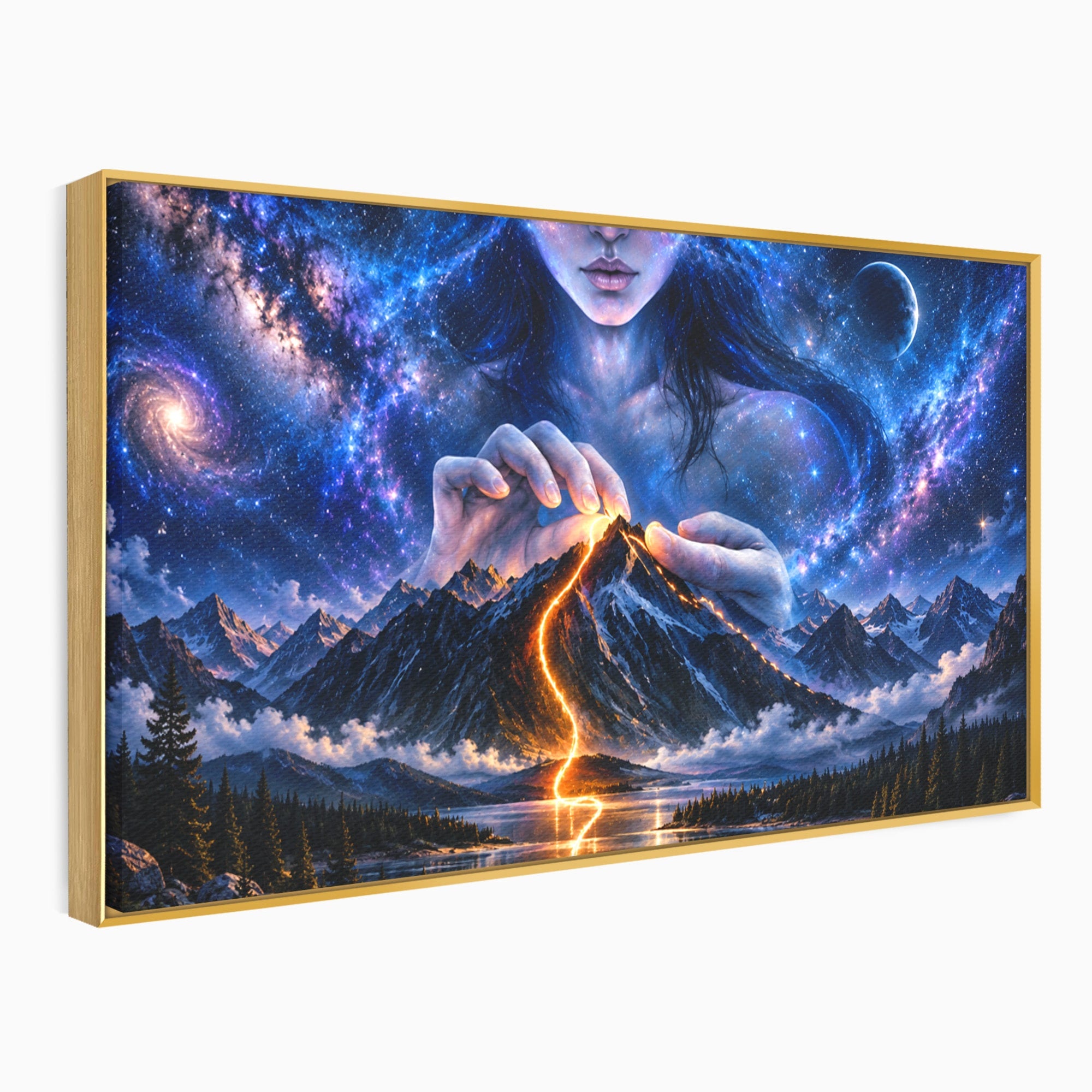 Tablou Canvas Premium LuxCanva® U1110, Zeița Cosmosului, Peisaj, Fantezie, Zeița, Cosmos,  Living, Culori Vibrante
