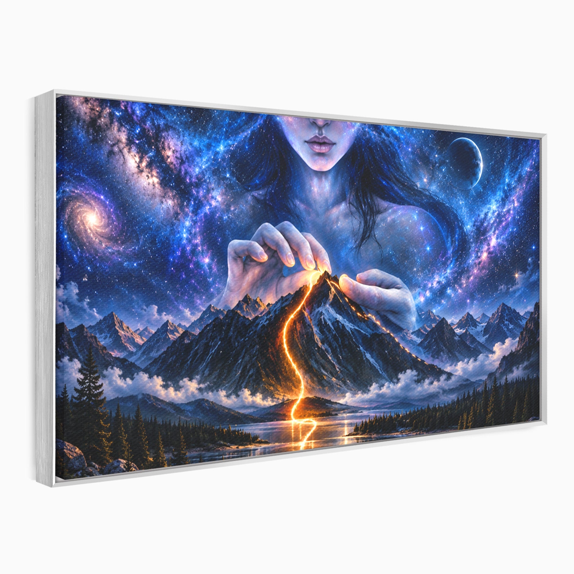 Tablou Canvas Premium LuxCanva® U1110, Zeița Cosmosului, Peisaj, Fantezie, Zeița, Cosmos,  Living, Culori Vibrante