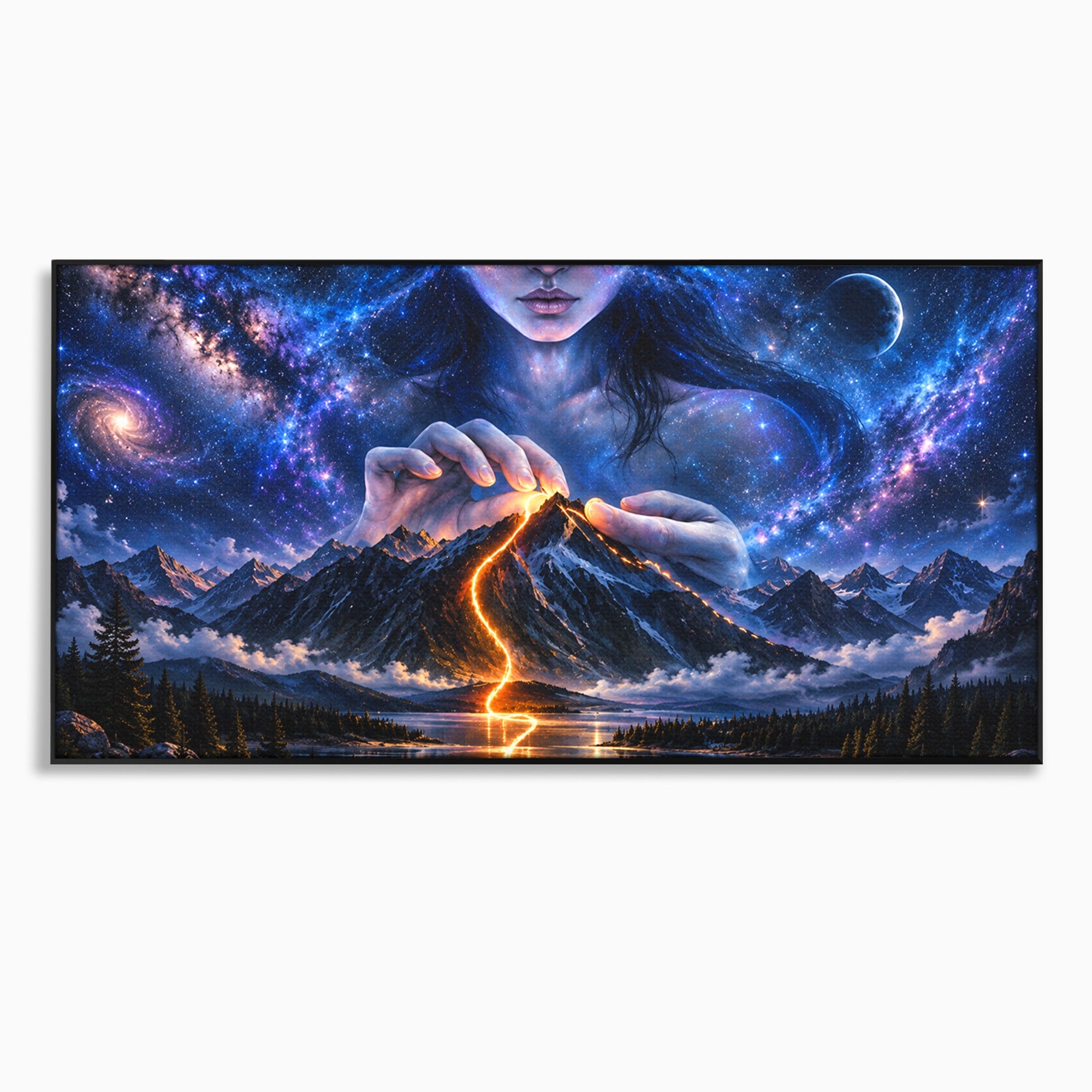 Tablou Canvas Premium LuxCanva® U1110, Zeița Cosmosului, Peisaj, Fantezie, Zeița, Cosmos,  Living, Culori Vibrante