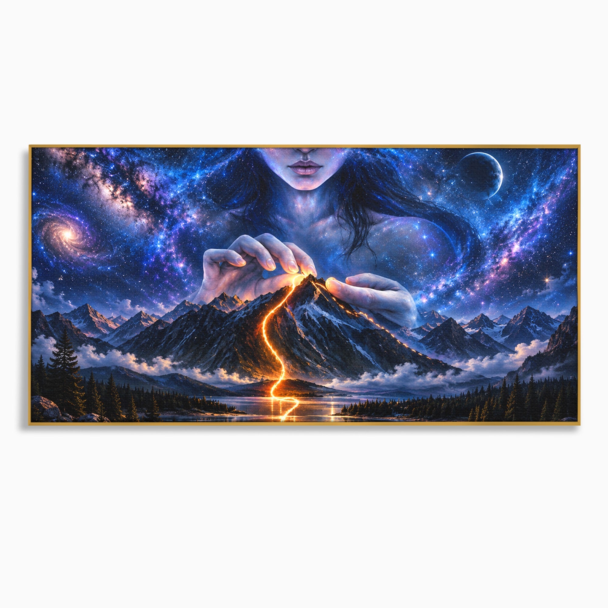 Tablou Canvas Premium LuxCanva® U1110, Zeița Cosmosului, Peisaj, Fantezie, Zeița, Cosmos,  Living, Culori Vibrante