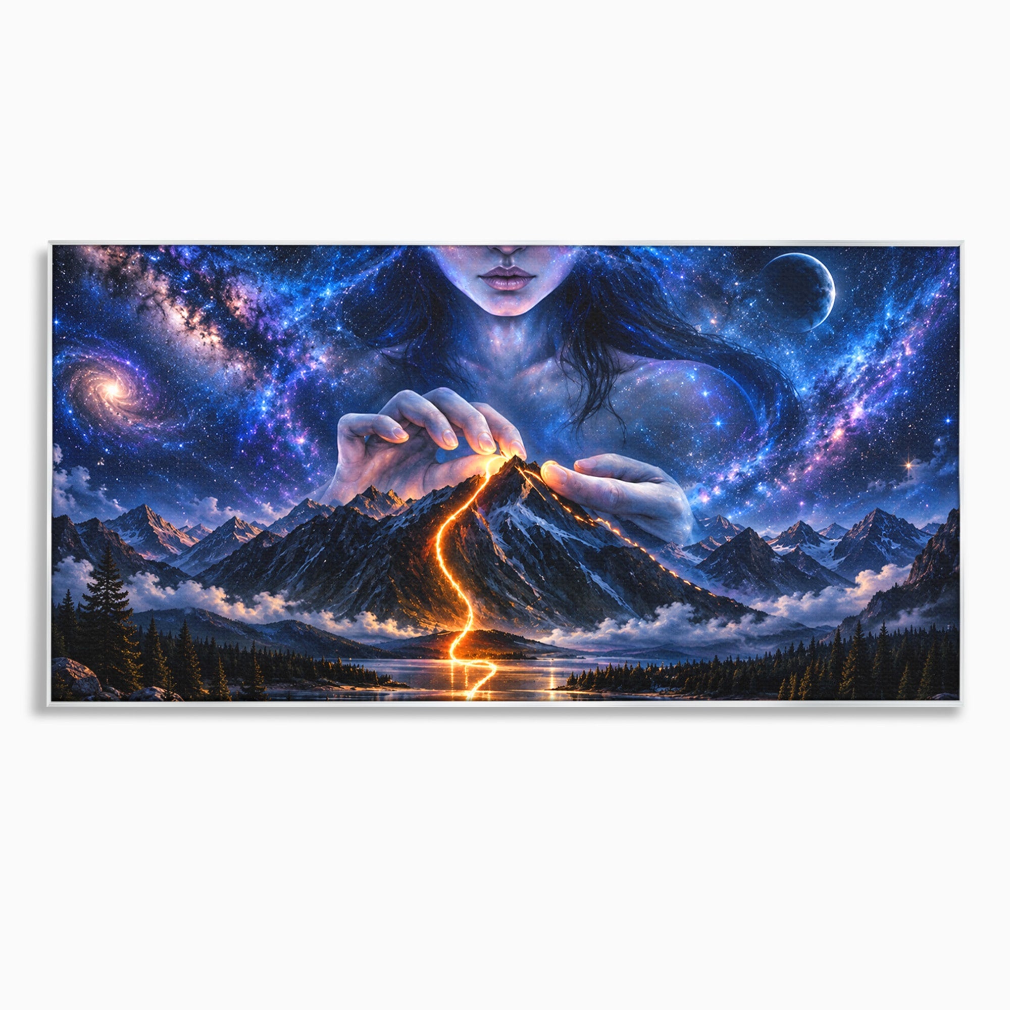 Tablou Canvas Premium LuxCanva® U1110, Zeița Cosmosului, Peisaj, Fantezie, Zeița, Cosmos,  Living, Culori Vibrante
