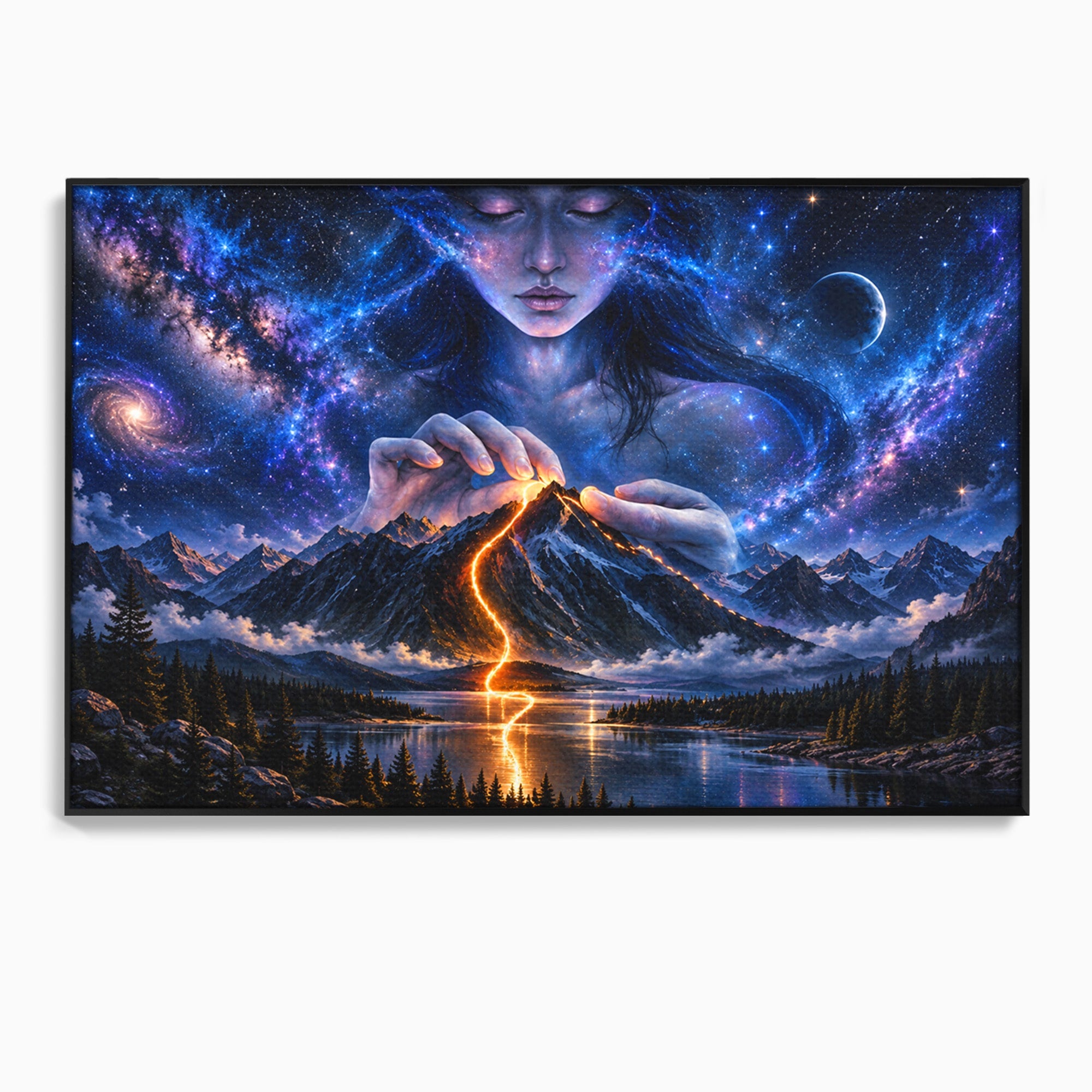 Tablou Canvas Premium LuxCanva® U1110, Zeița Cosmosului, Peisaj, Fantezie, Zeița, Cosmos,  Living, Culori Vibrante