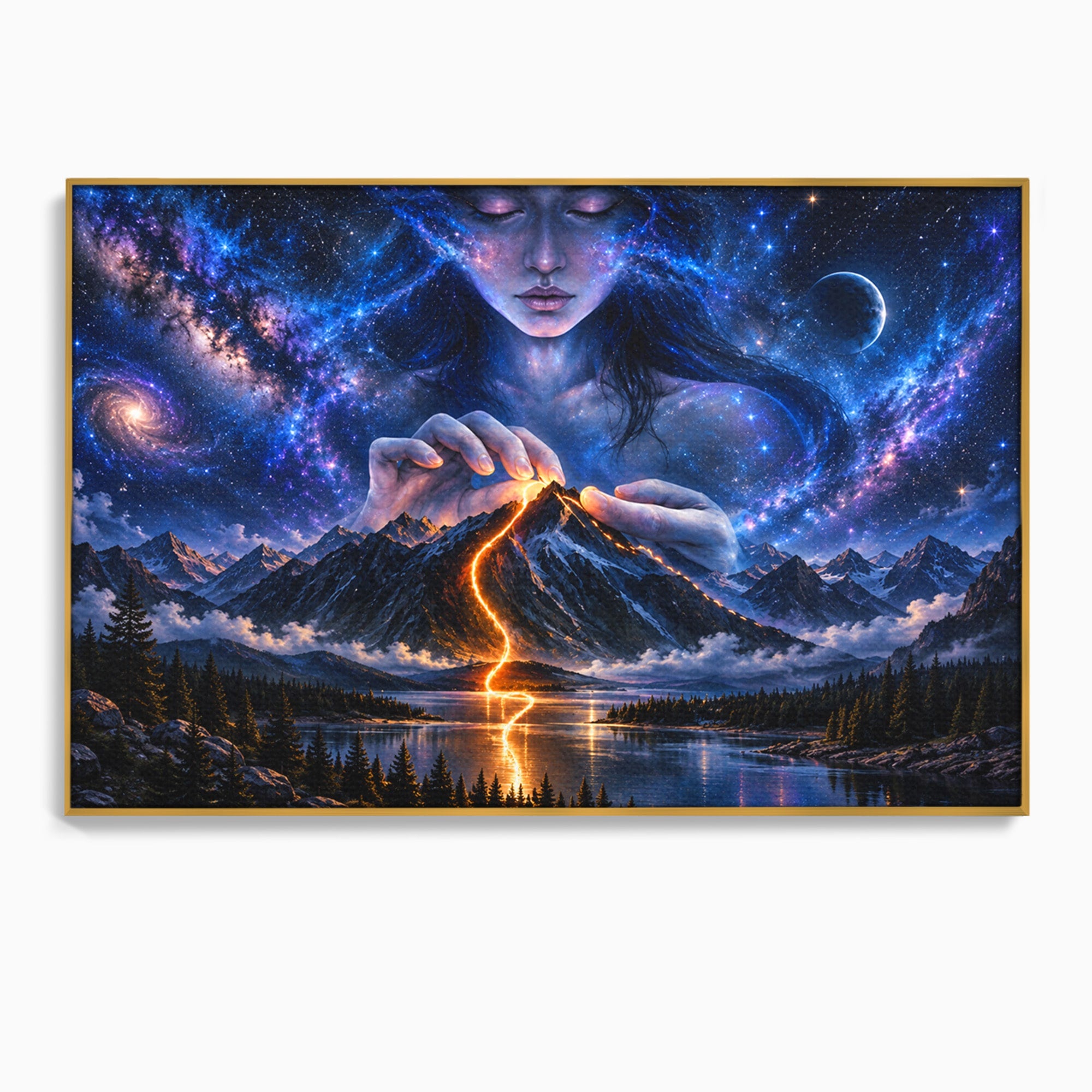 Tablou Canvas Premium LuxCanva® U1110, Zeița Cosmosului, Peisaj, Fantezie, Zeița, Cosmos,  Living, Culori Vibrante