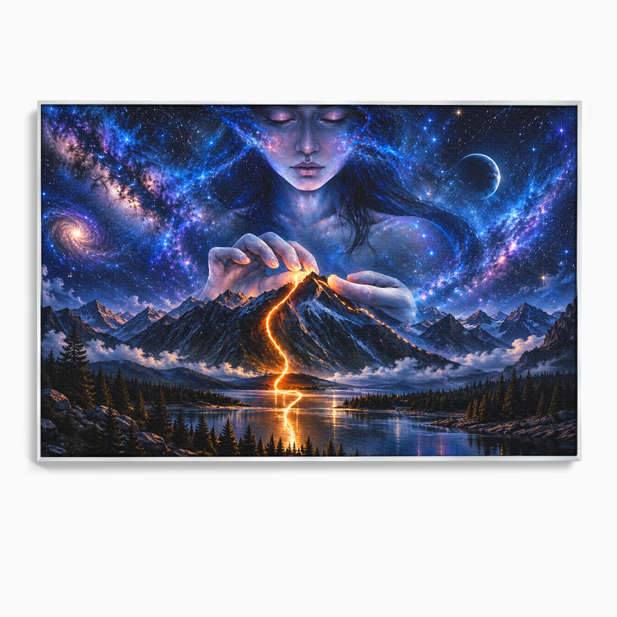 Tablou Canvas Premium LuxCanva® U1110, Zeița Cosmosului, Peisaj, Fantezie, Zeița, Cosmos,  Living, Culori Vibrante
