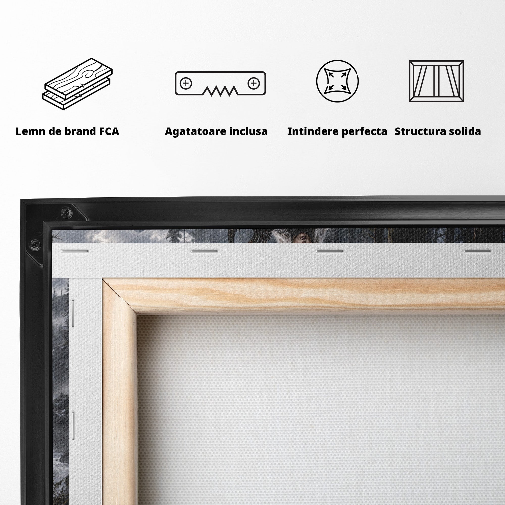 Tablou Canvas Premium LuxCanva® U1111, Razboinica si Ursul,  Padure, Aventura, Fantezie, Urs, Dormitor, Culori Vibrante