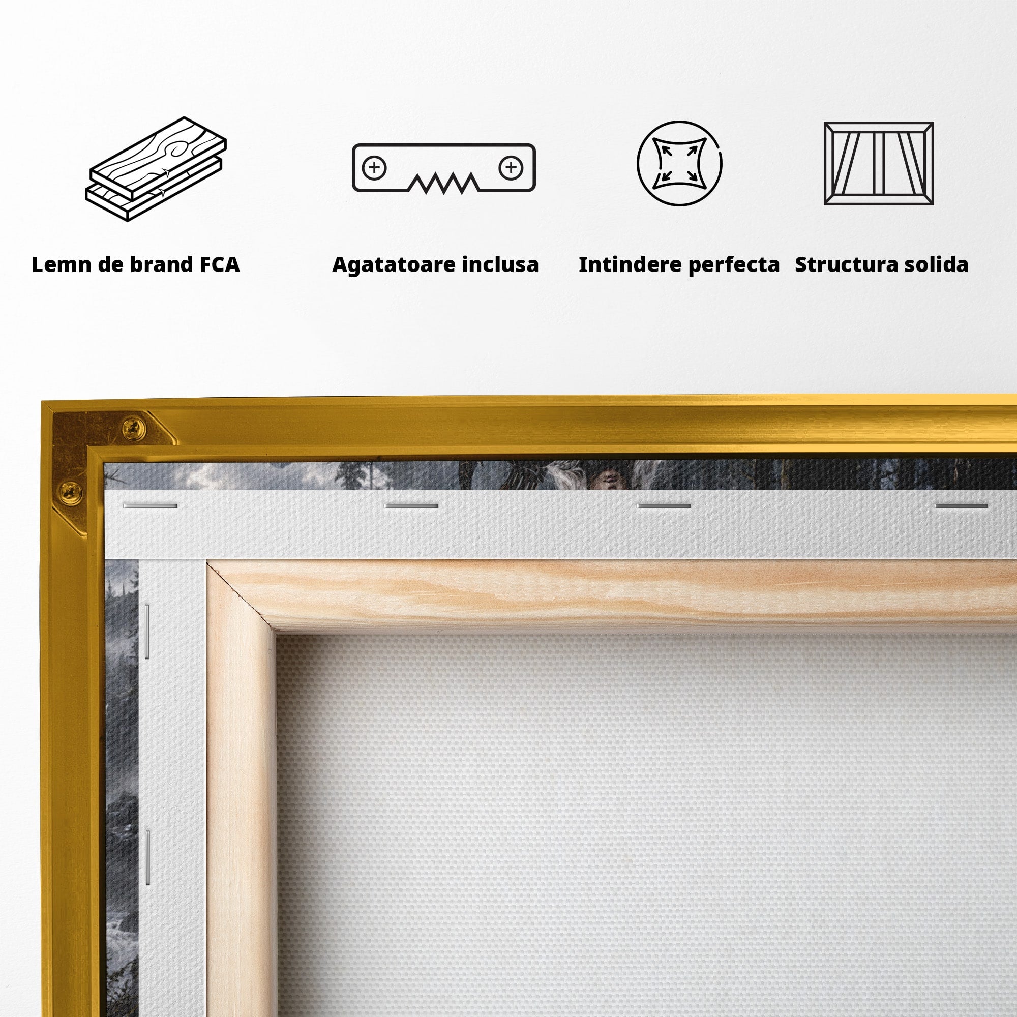Tablou Canvas Premium LuxCanva® U1111, Razboinica si Ursul,  Padure, Aventura, Fantezie, Urs, Dormitor, Culori Vibrante