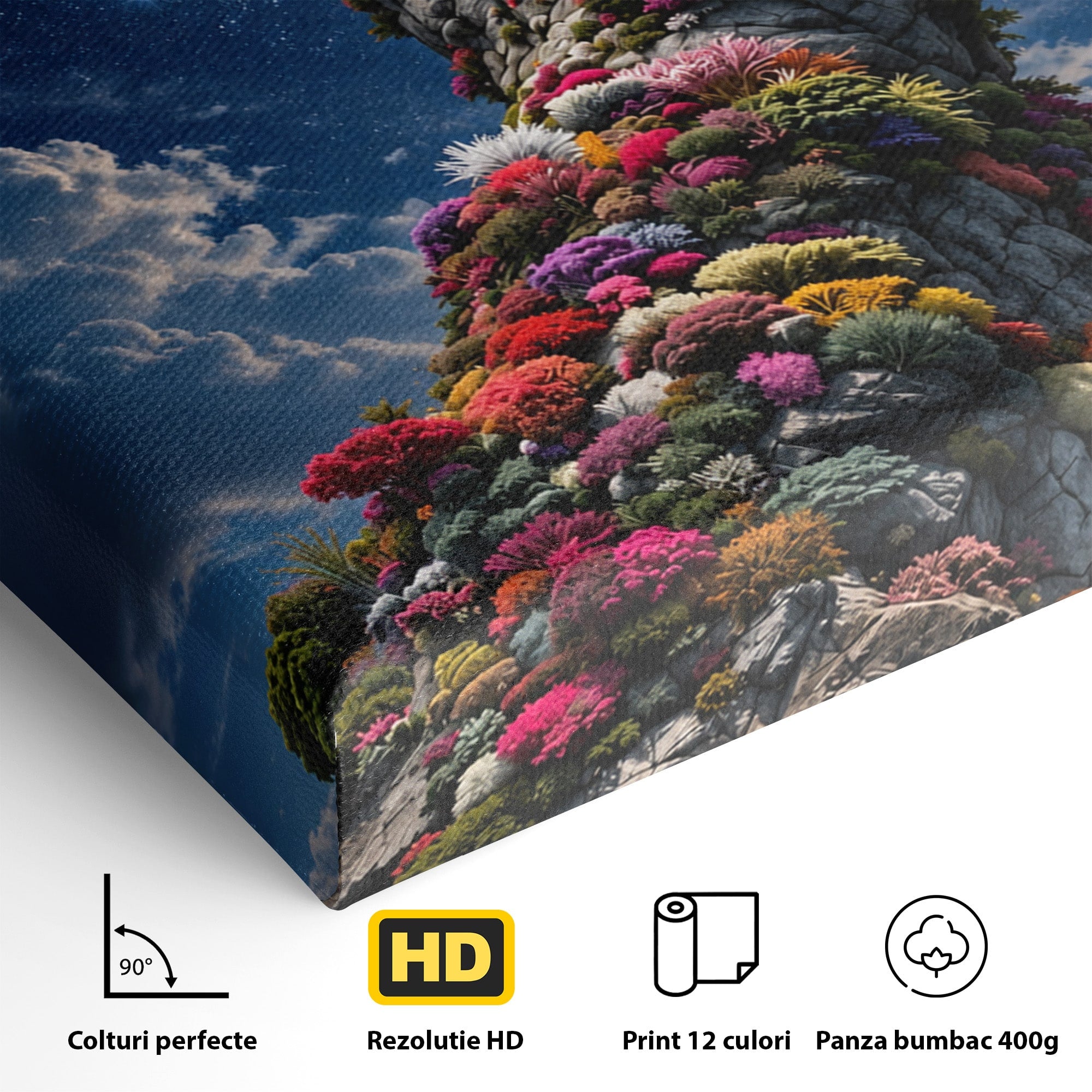Tablou Canvas Premium LuxCanva® U1112, Mana Spre Luna, Mana,  Natura, Cer, Luna, Living, Culori Vibrante
