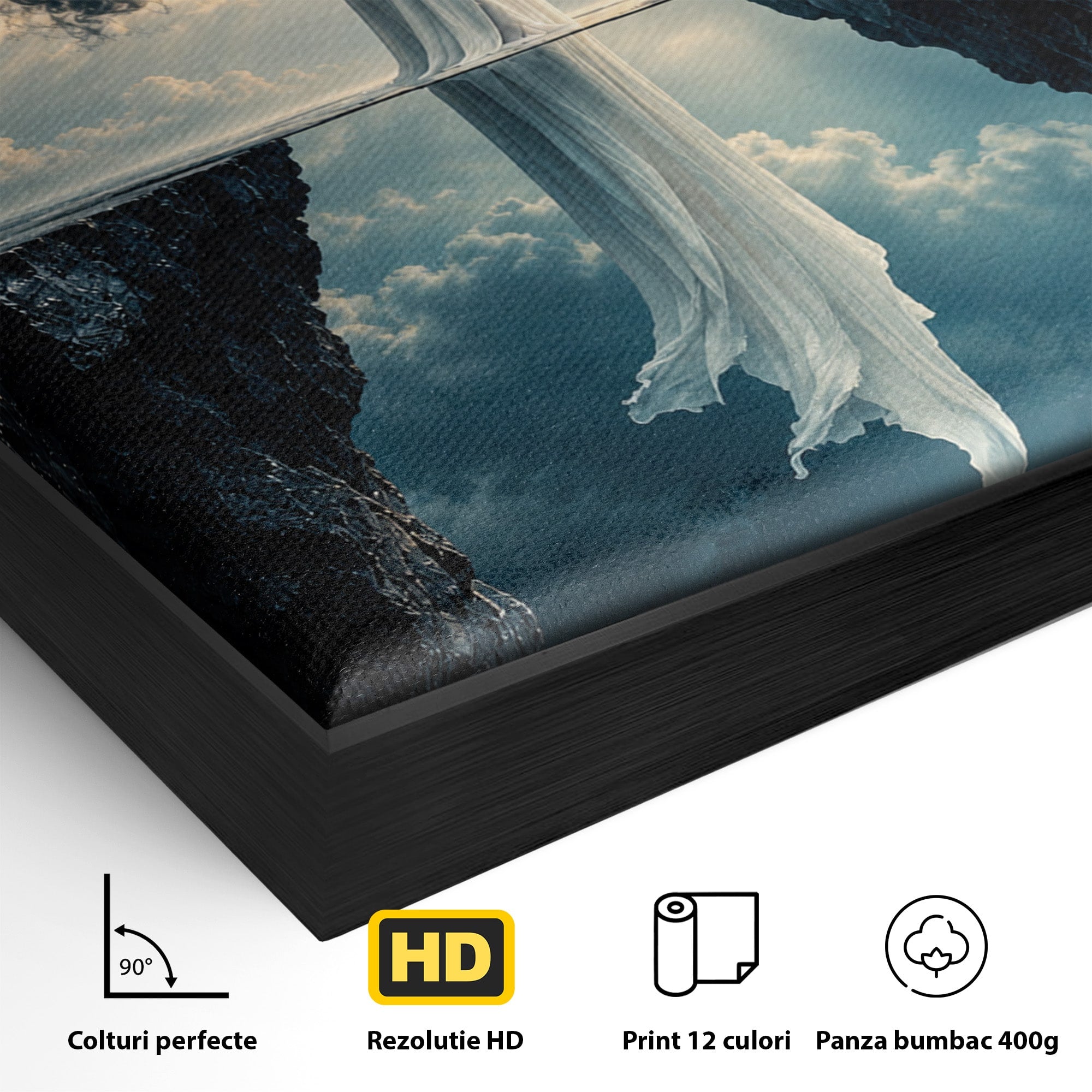 Tablou Canvas Premium LuxCanva® U1113, Misterul Norului,  Reflexie, Peisaj, Mister, Nor, Living, Culori Vibrante