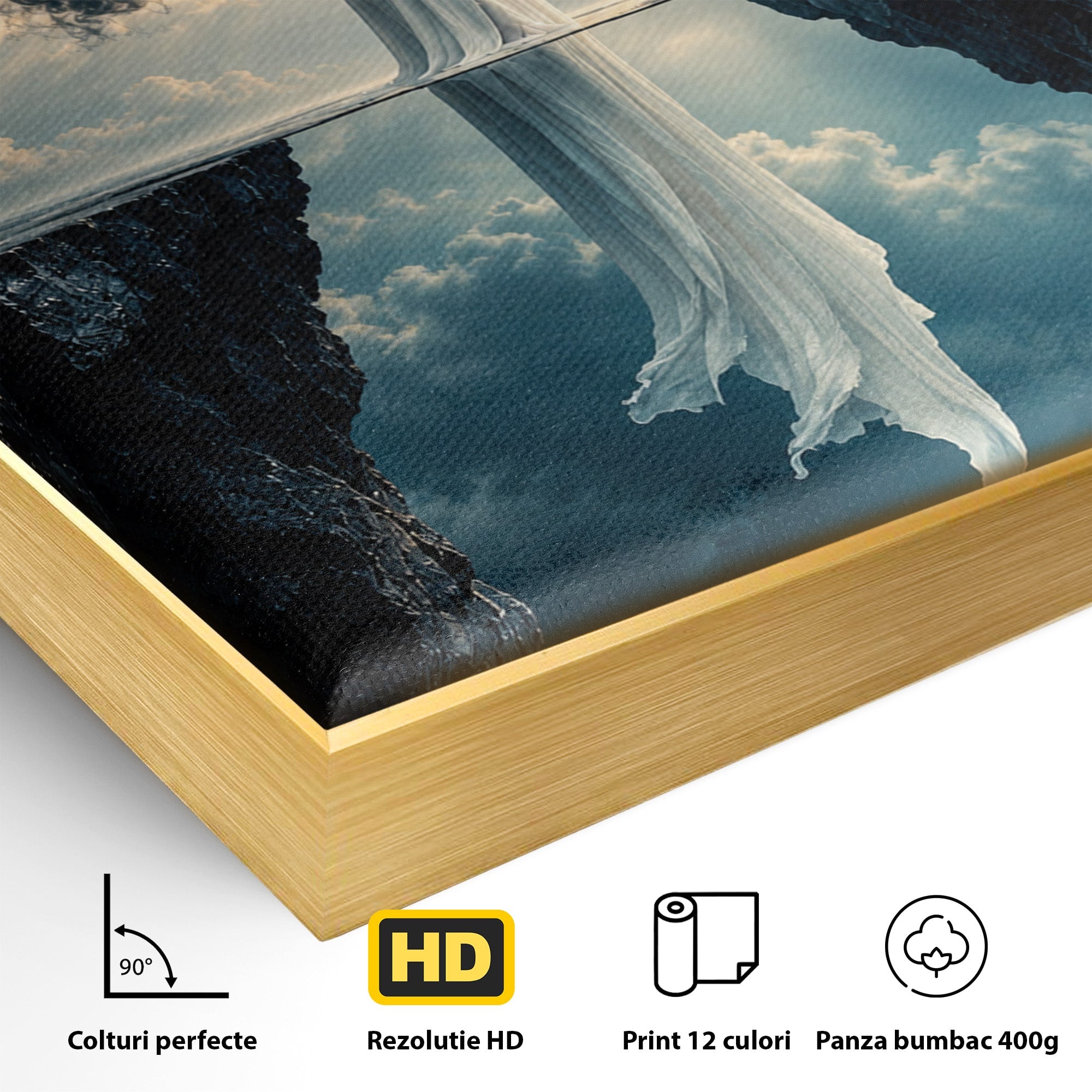 Tablou Canvas Premium LuxCanva® U1113, Misterul Norului,  Reflexie, Peisaj, Mister, Nor, Living, Culori Vibrante