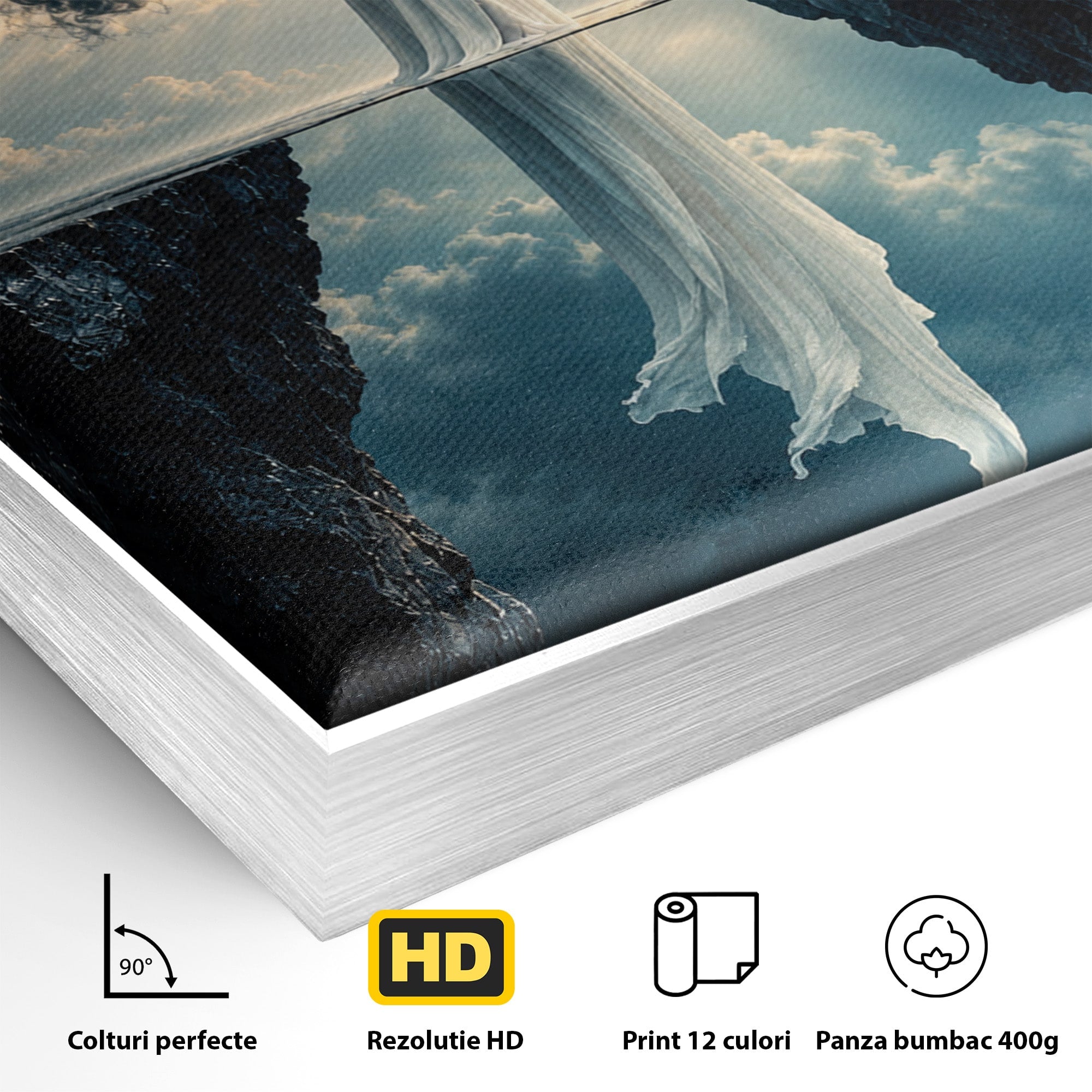 Tablou Canvas Premium LuxCanva® U1113, Misterul Norului,  Reflexie, Peisaj, Mister, Nor, Living, Culori Vibrante
