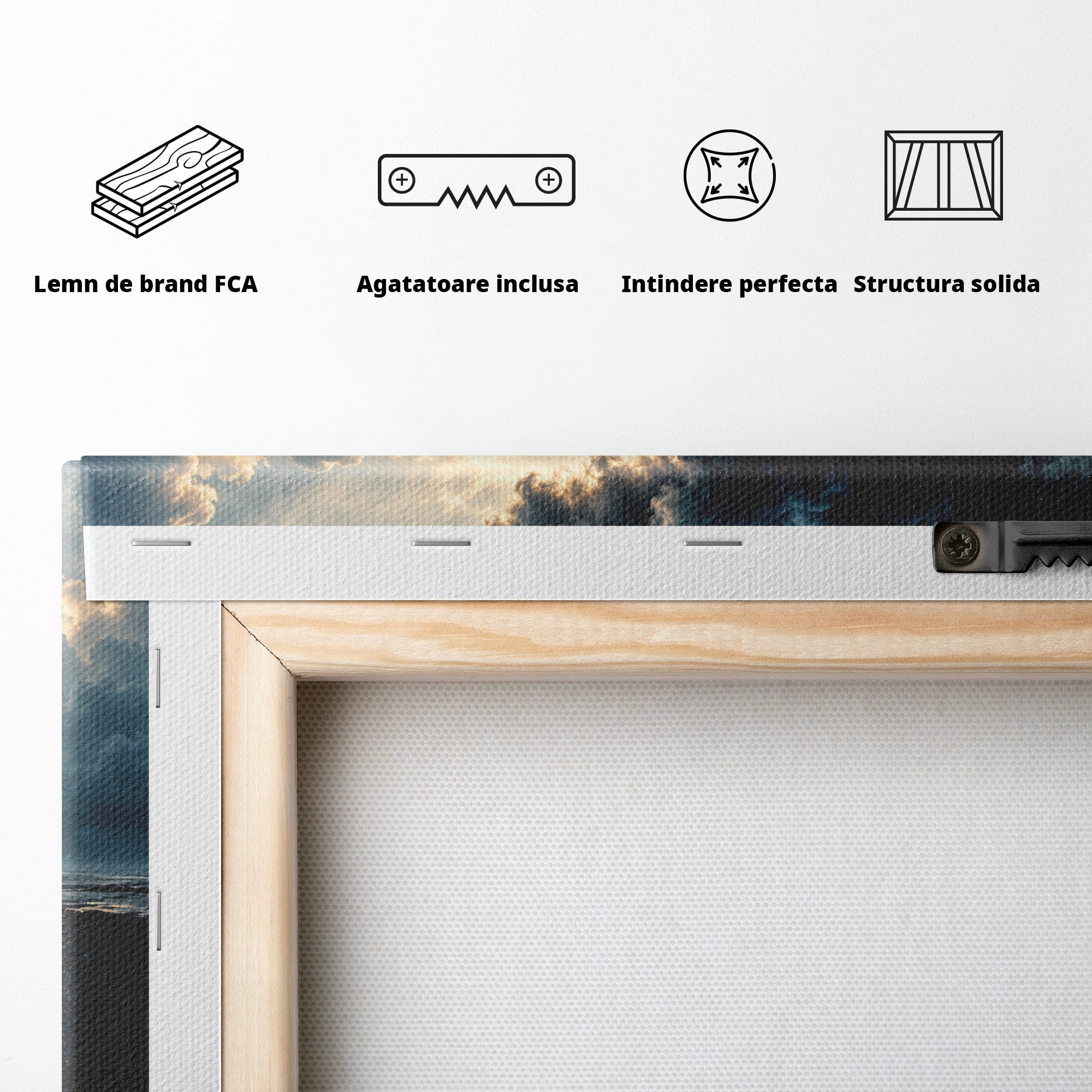 Tablou Canvas Premium LuxCanva® U1113, Misterul Norului,  Reflexie, Peisaj, Mister, Nor, Living, Culori Vibrante