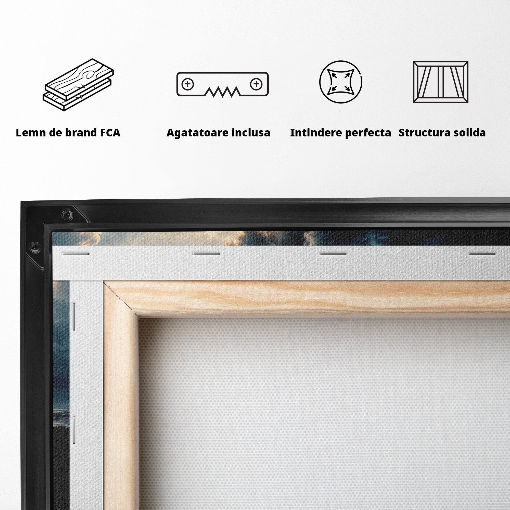 Tablou Canvas Premium LuxCanva® U1113, Misterul Norului,  Reflexie, Peisaj, Mister, Nor, Living, Culori Vibrante