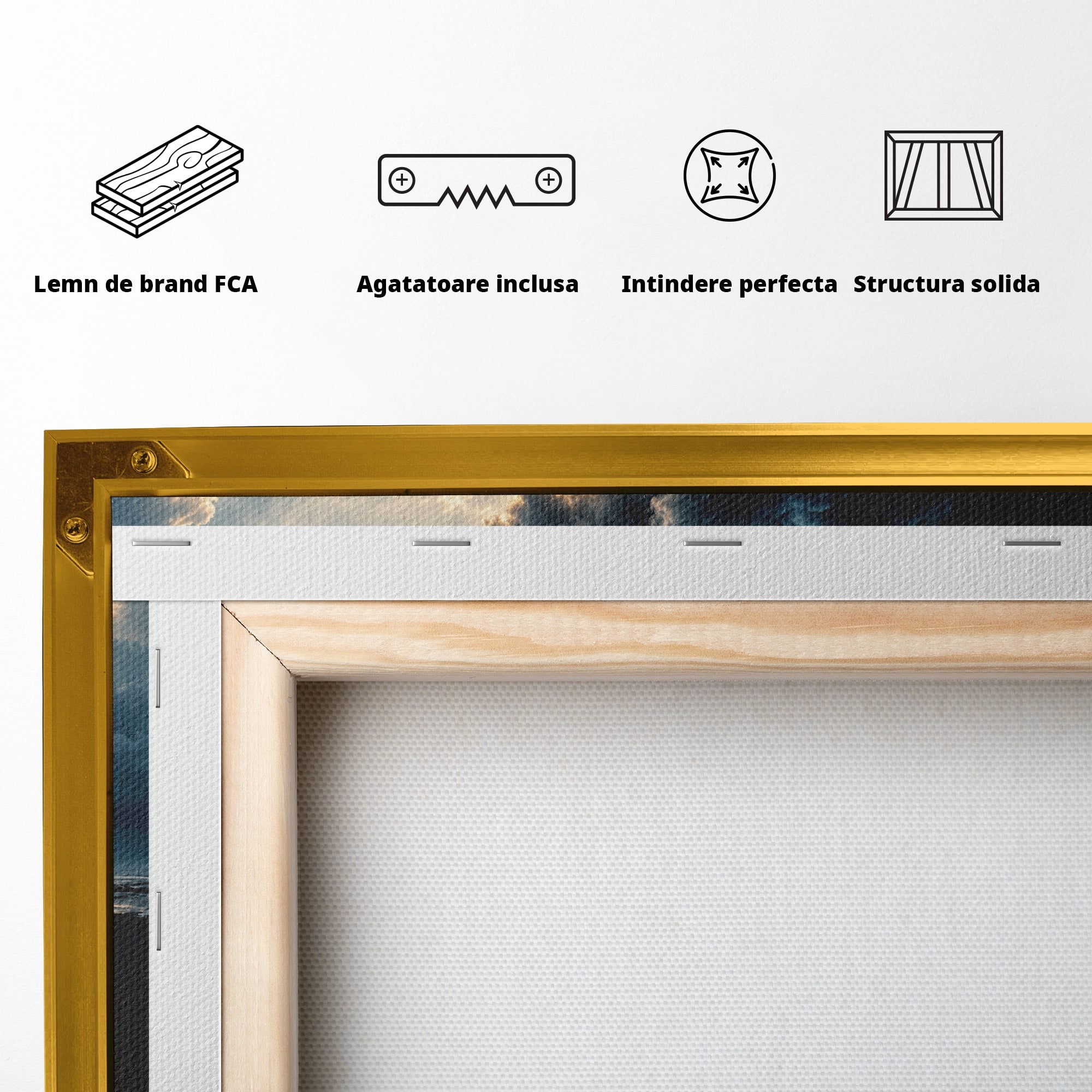 Tablou Canvas Premium LuxCanva® U1113, Misterul Norului,  Reflexie, Peisaj, Mister, Nor, Living, Culori Vibrante