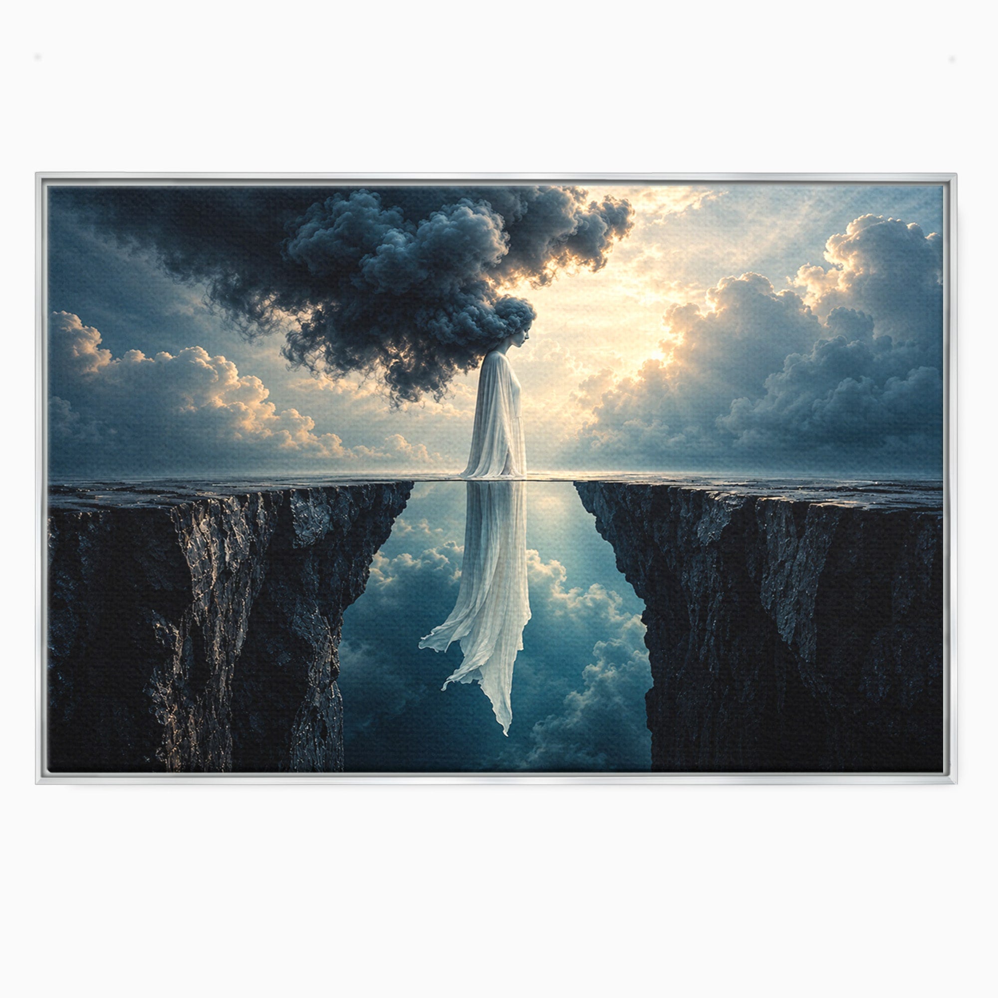 Tablou Canvas Premium LuxCanva® U1113, Misterul Norului,  Reflexie, Peisaj, Mister, Nor, Living, Culori Vibrante