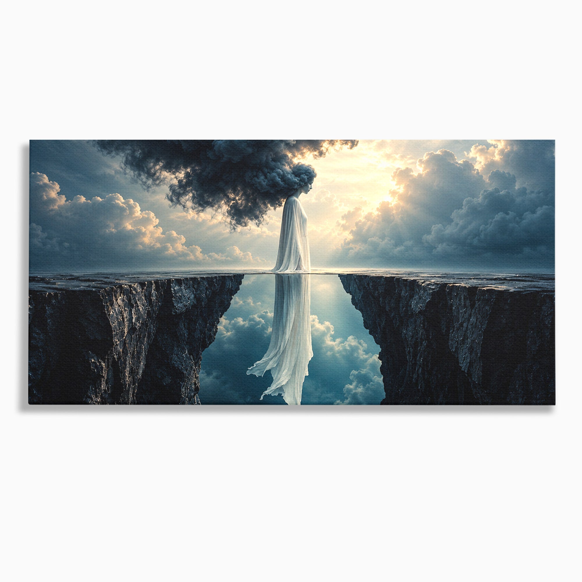 Tablou Canvas Premium LuxCanva® U1113, Misterul Norului,  Reflexie, Peisaj, Mister, Nor, Living, Culori Vibrante