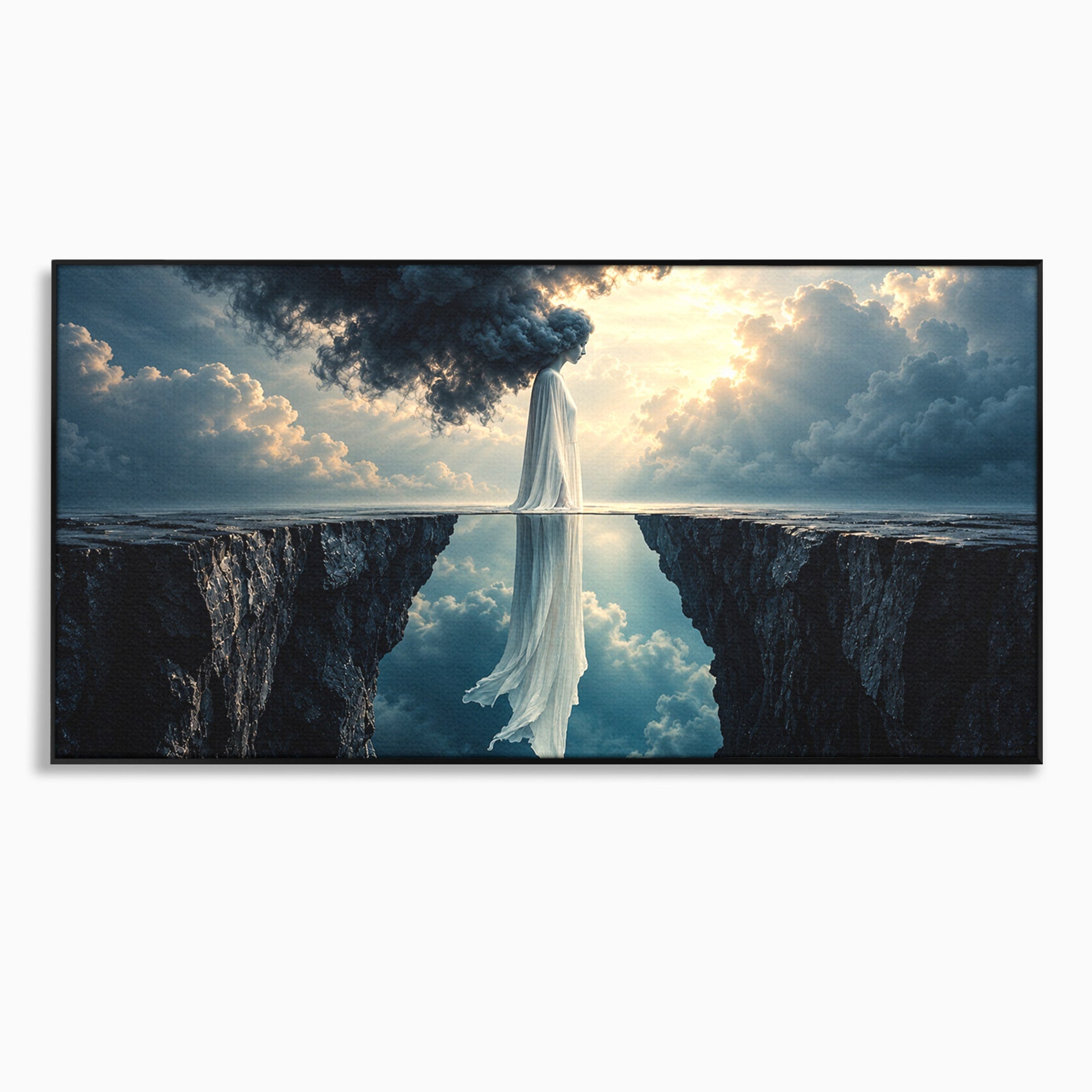 Tablou Canvas Premium LuxCanva® U1113, Misterul Norului,  Reflexie, Peisaj, Mister, Nor, Living, Culori Vibrante