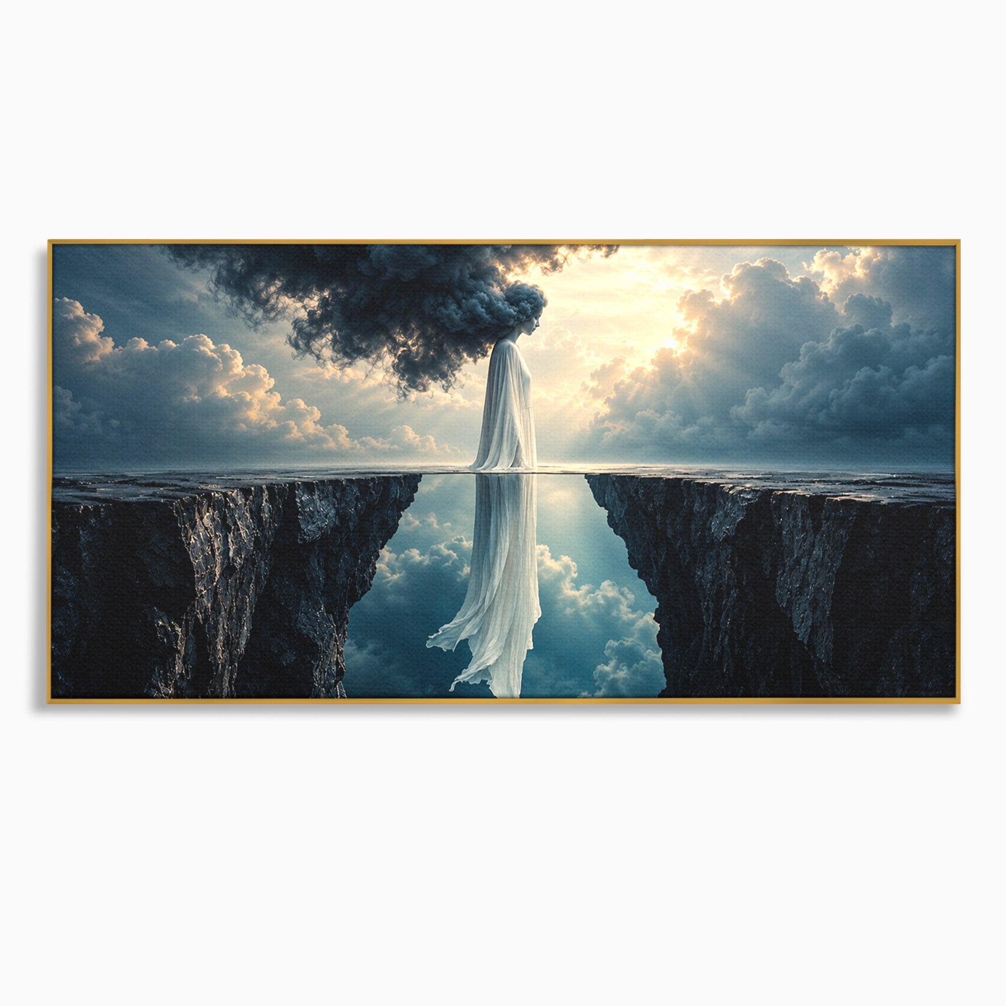 Tablou Canvas Premium LuxCanva® U1113, Misterul Norului,  Reflexie, Peisaj, Mister, Nor, Living, Culori Vibrante