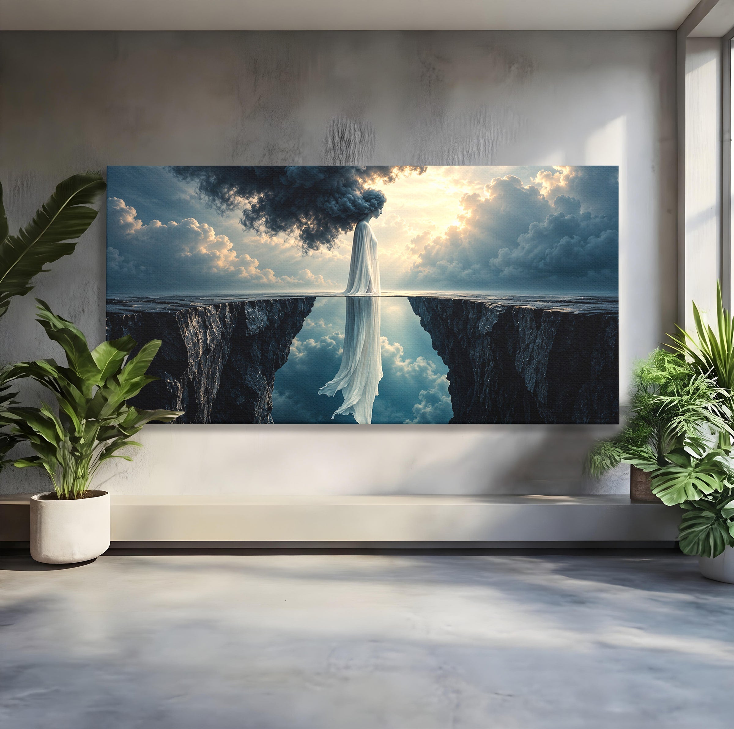 Tablou Canvas Premium LuxCanva® U1113, Misterul Norului,  Reflexie, Peisaj, Mister, Nor, Living, Culori Vibrante