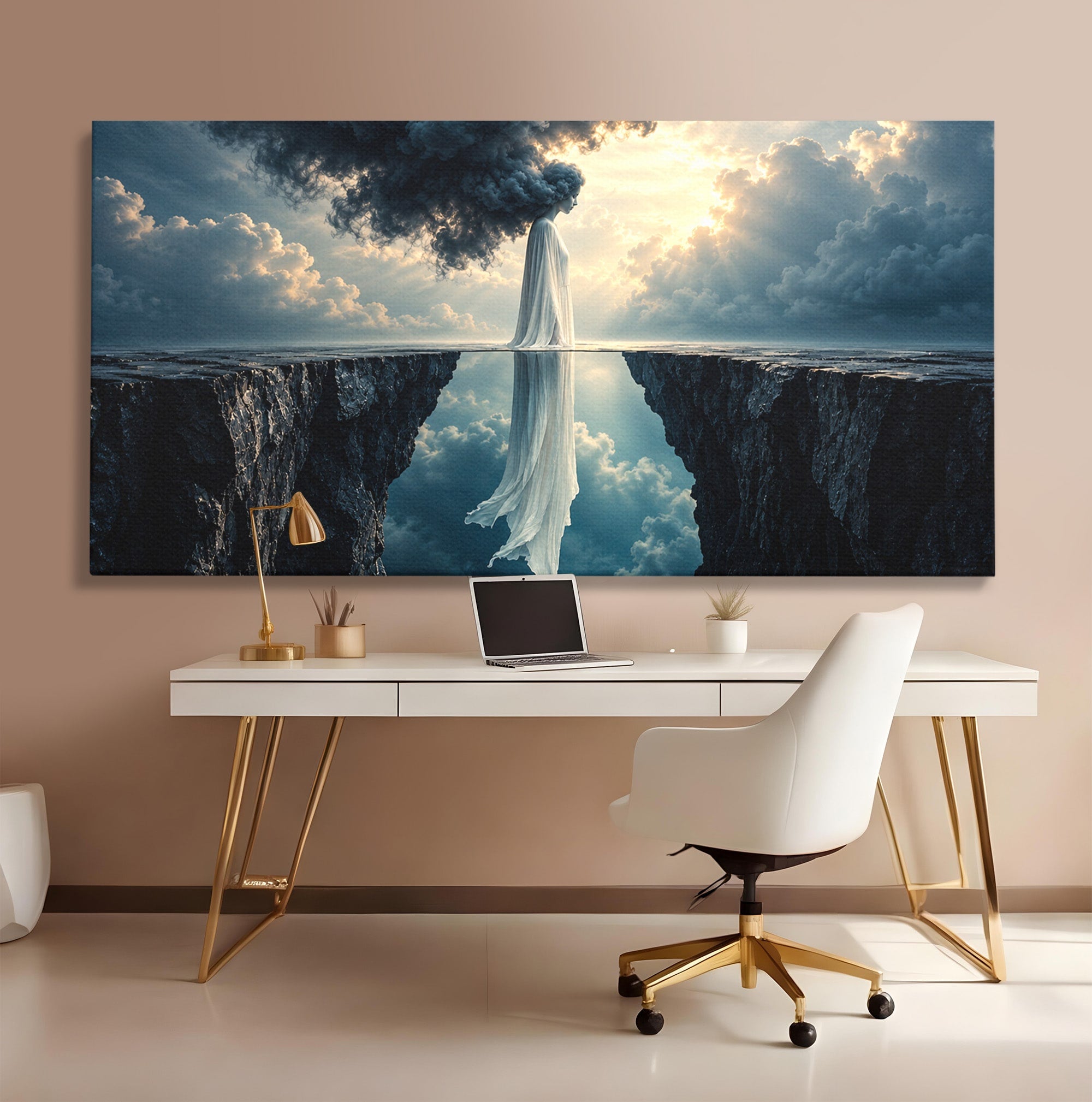 Tablou Canvas Premium LuxCanva® U1113, Misterul Norului,  Reflexie, Peisaj, Mister, Nor, Living, Culori Vibrante