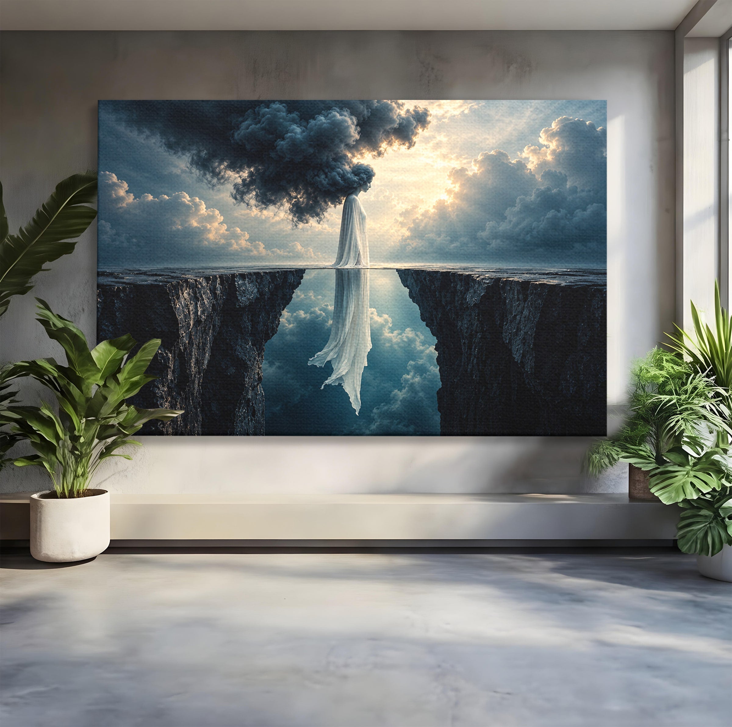 Tablou Canvas Premium LuxCanva® U1113, Misterul Norului,  Reflexie, Peisaj, Mister, Nor, Living, Culori Vibrante