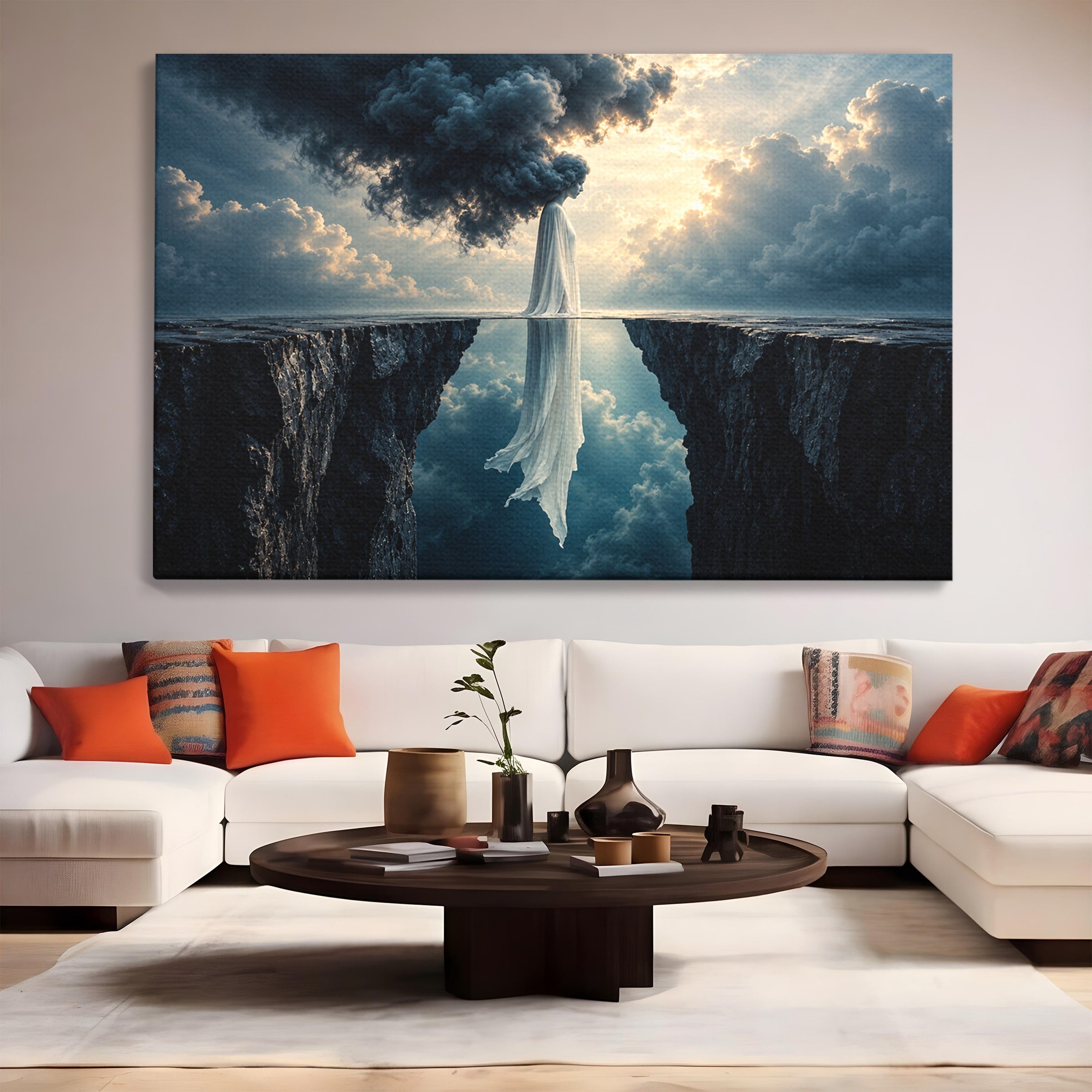 Tablou Canvas Premium LuxCanva® U1113, Misterul Norului,  Reflexie, Peisaj, Mister, Nor, Living, Culori Vibrante