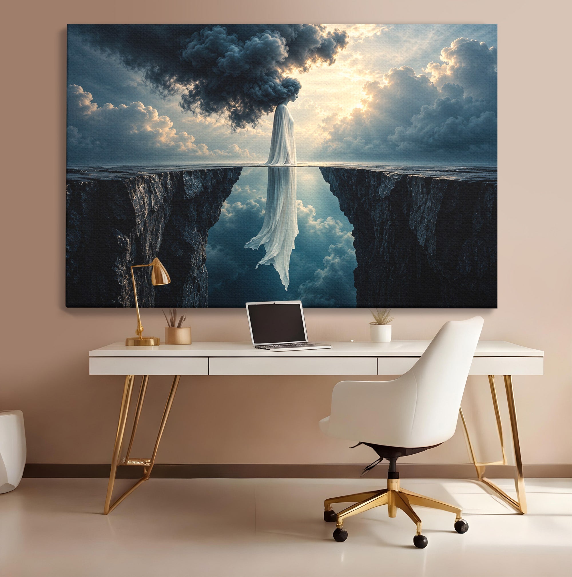 Tablou Canvas Premium LuxCanva® U1113, Misterul Norului,  Reflexie, Peisaj, Mister, Nor, Living, Culori Vibrante