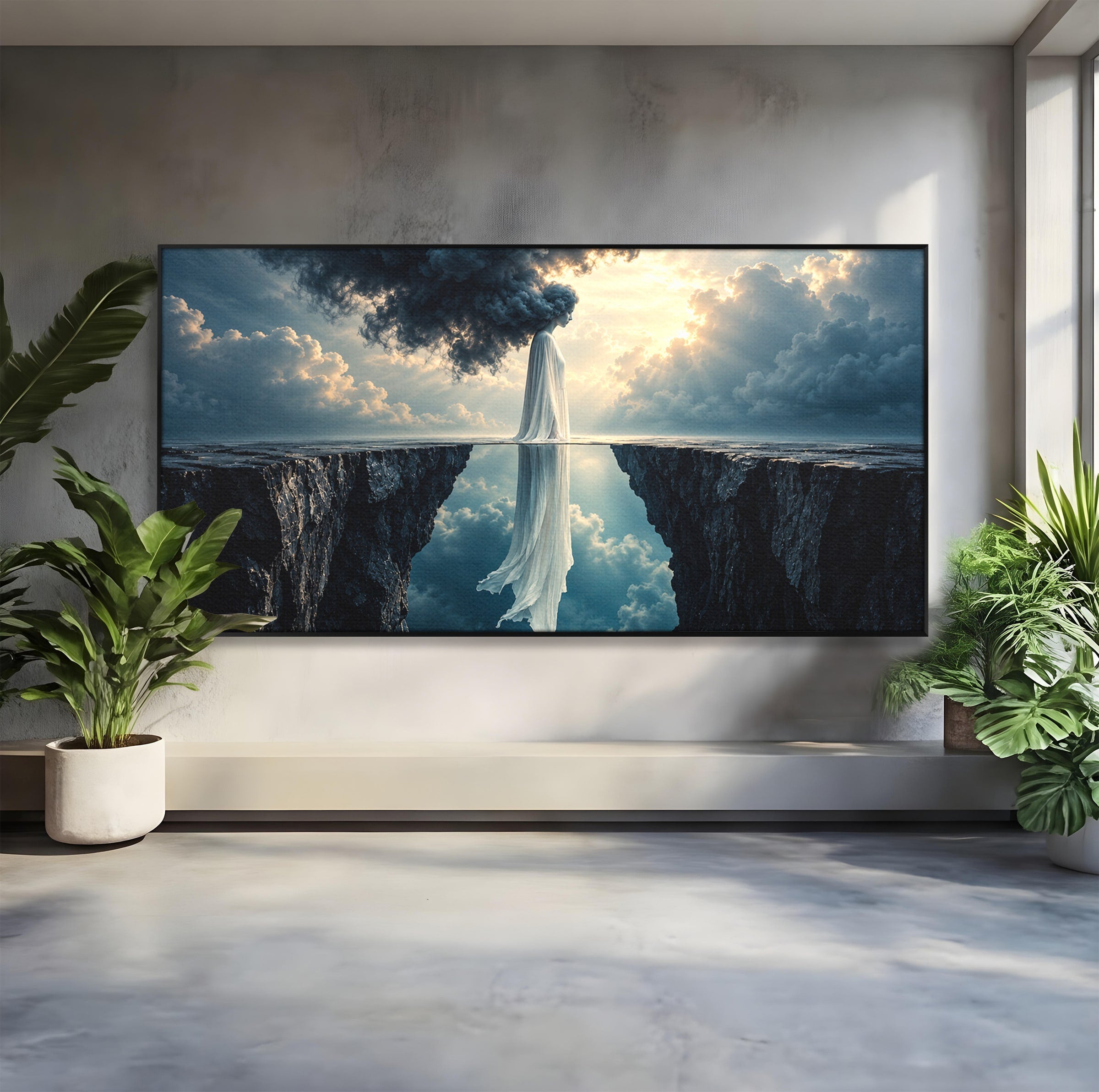 Tablou Canvas Premium LuxCanva® U1113, Misterul Norului,  Reflexie, Peisaj, Mister, Nor, Living, Culori Vibrante