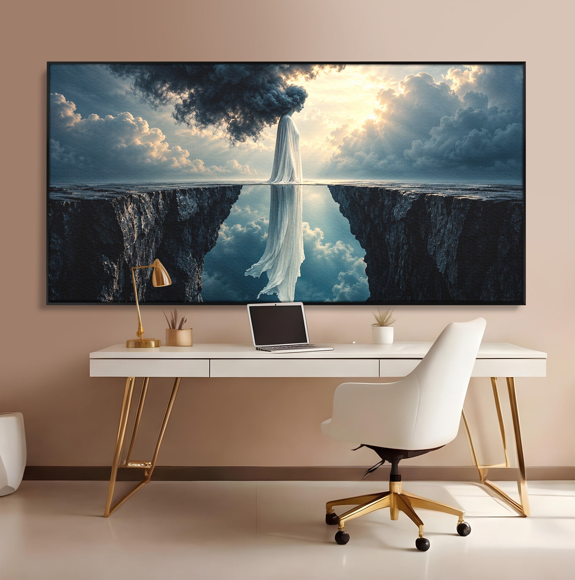 Tablou Canvas Premium LuxCanva® U1113, Misterul Norului,  Reflexie, Peisaj, Mister, Nor, Living, Culori Vibrante