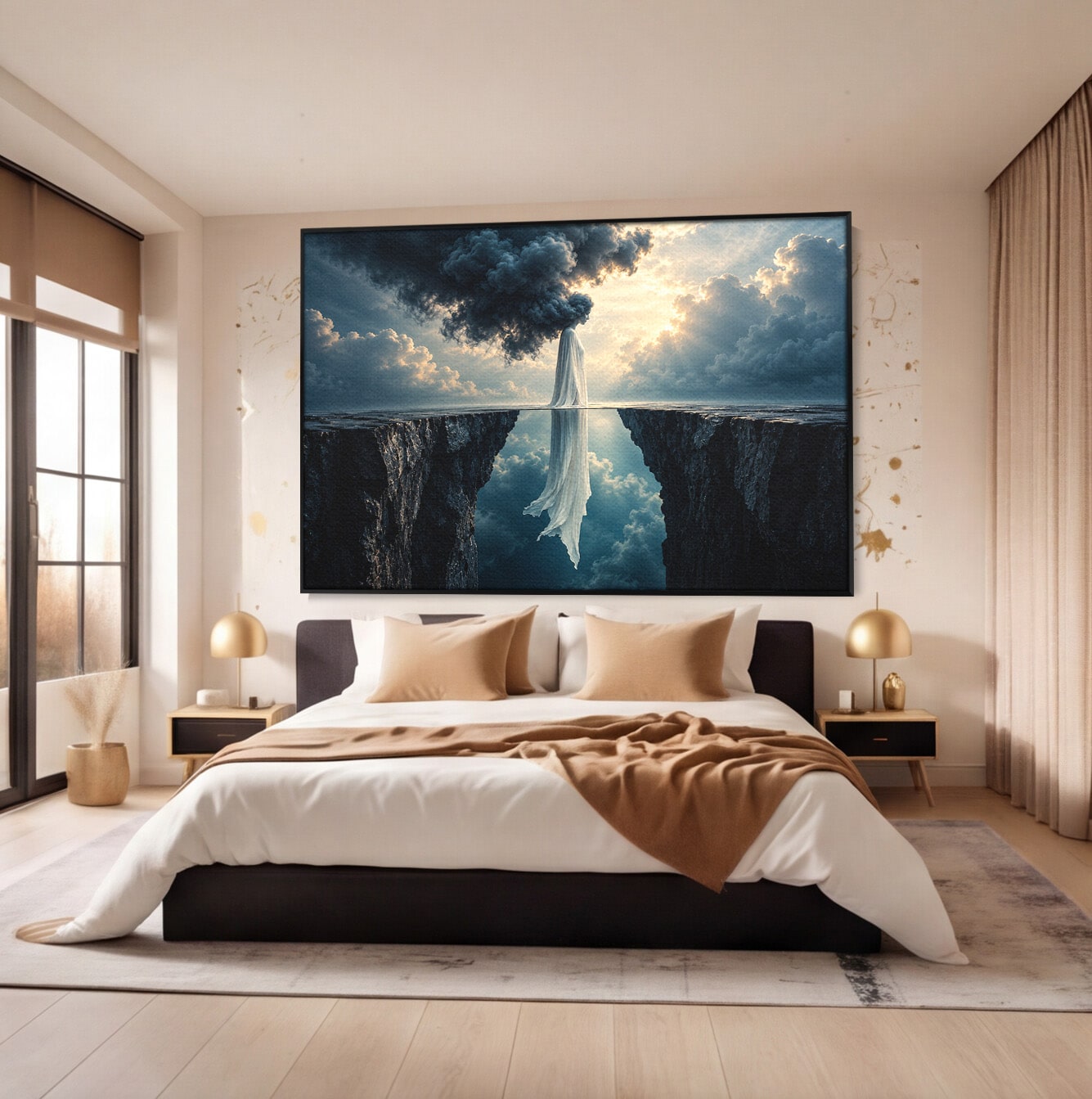 Tablou Canvas Premium LuxCanva® U1113, Misterul Norului,  Reflexie, Peisaj, Mister, Nor, Living, Culori Vibrante