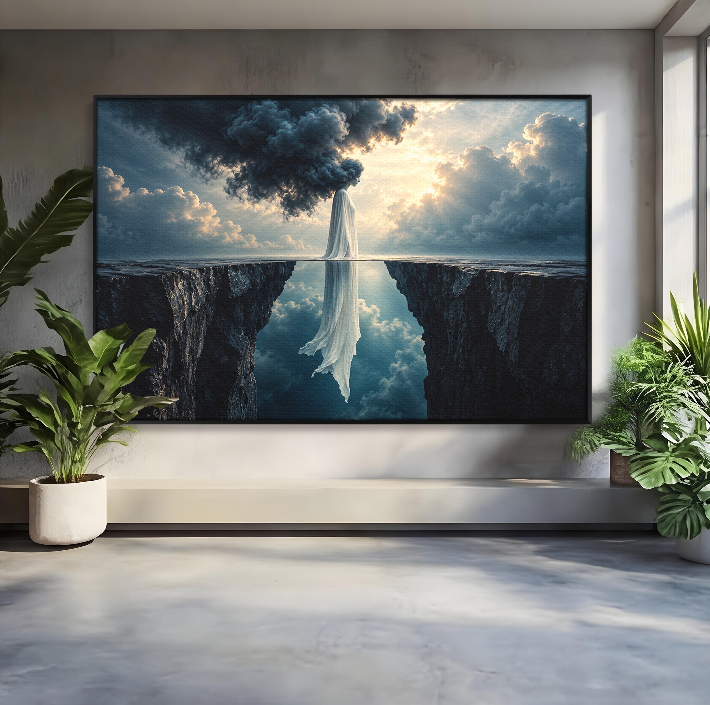 Tablou Canvas Premium LuxCanva® U1113, Misterul Norului,  Reflexie, Peisaj, Mister, Nor, Living, Culori Vibrante