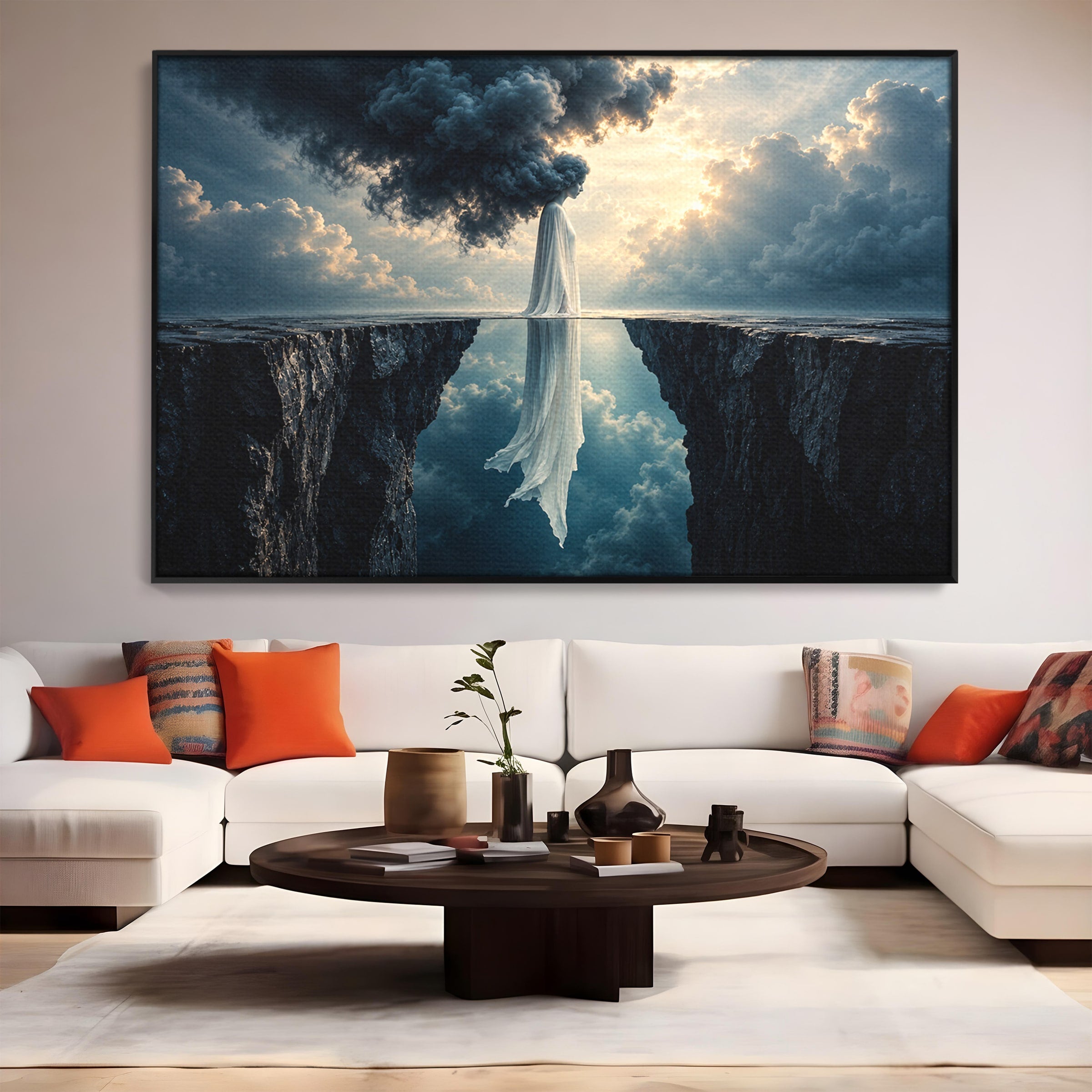 Tablou Canvas Premium LuxCanva® U1113, Misterul Norului,  Reflexie, Peisaj, Mister, Nor, Living, Culori Vibrante