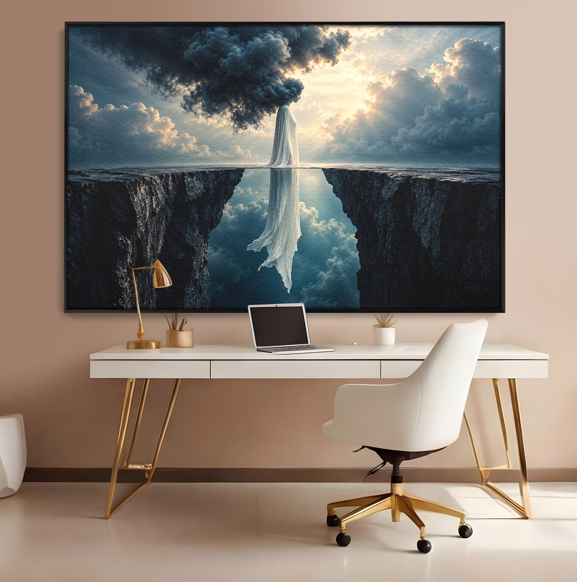 Tablou Canvas Premium LuxCanva® U1113, Misterul Norului,  Reflexie, Peisaj, Mister, Nor, Living, Culori Vibrante