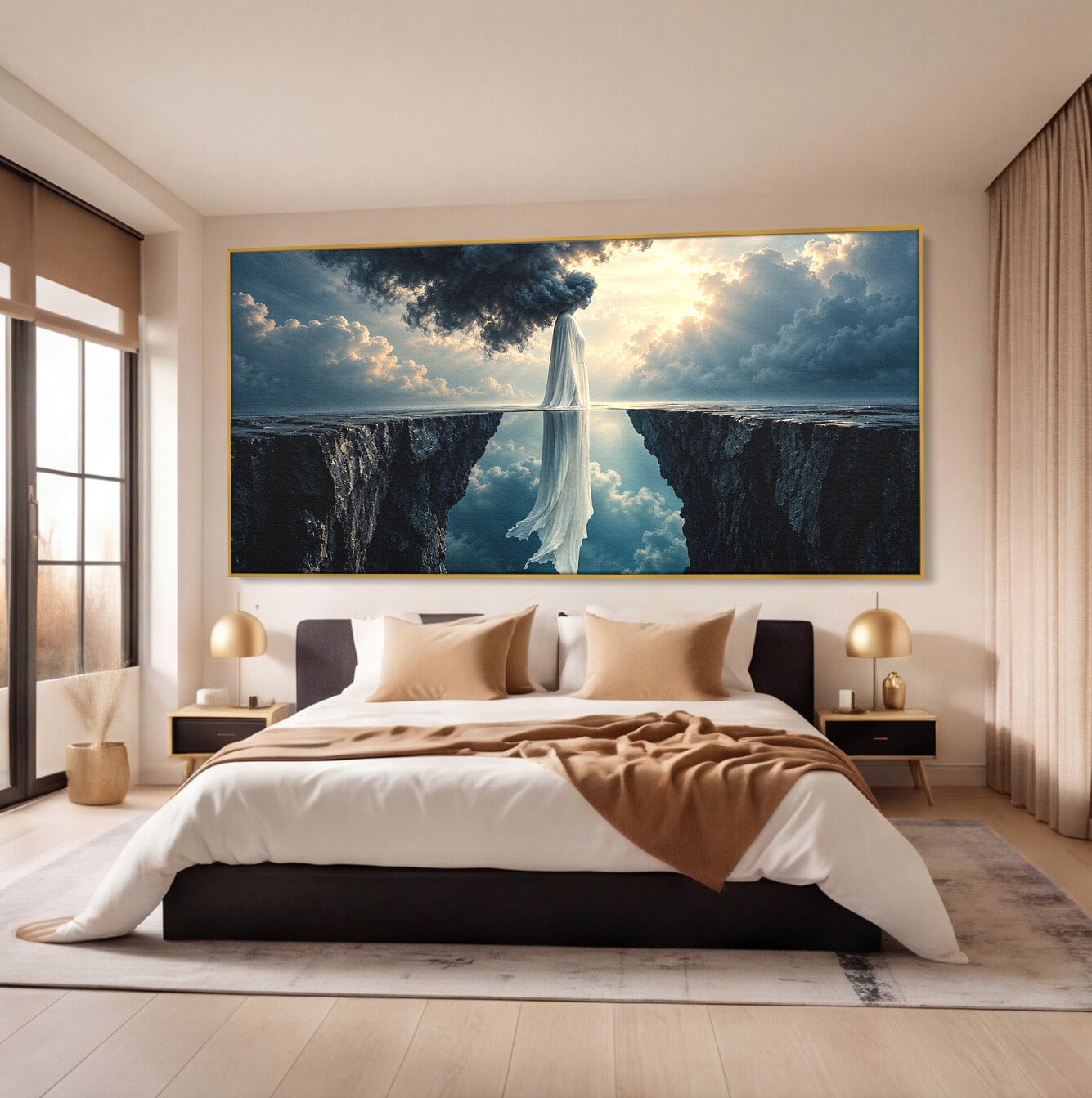 Tablou Canvas Premium LuxCanva® U1113, Misterul Norului,  Reflexie, Peisaj, Mister, Nor, Living, Culori Vibrante
