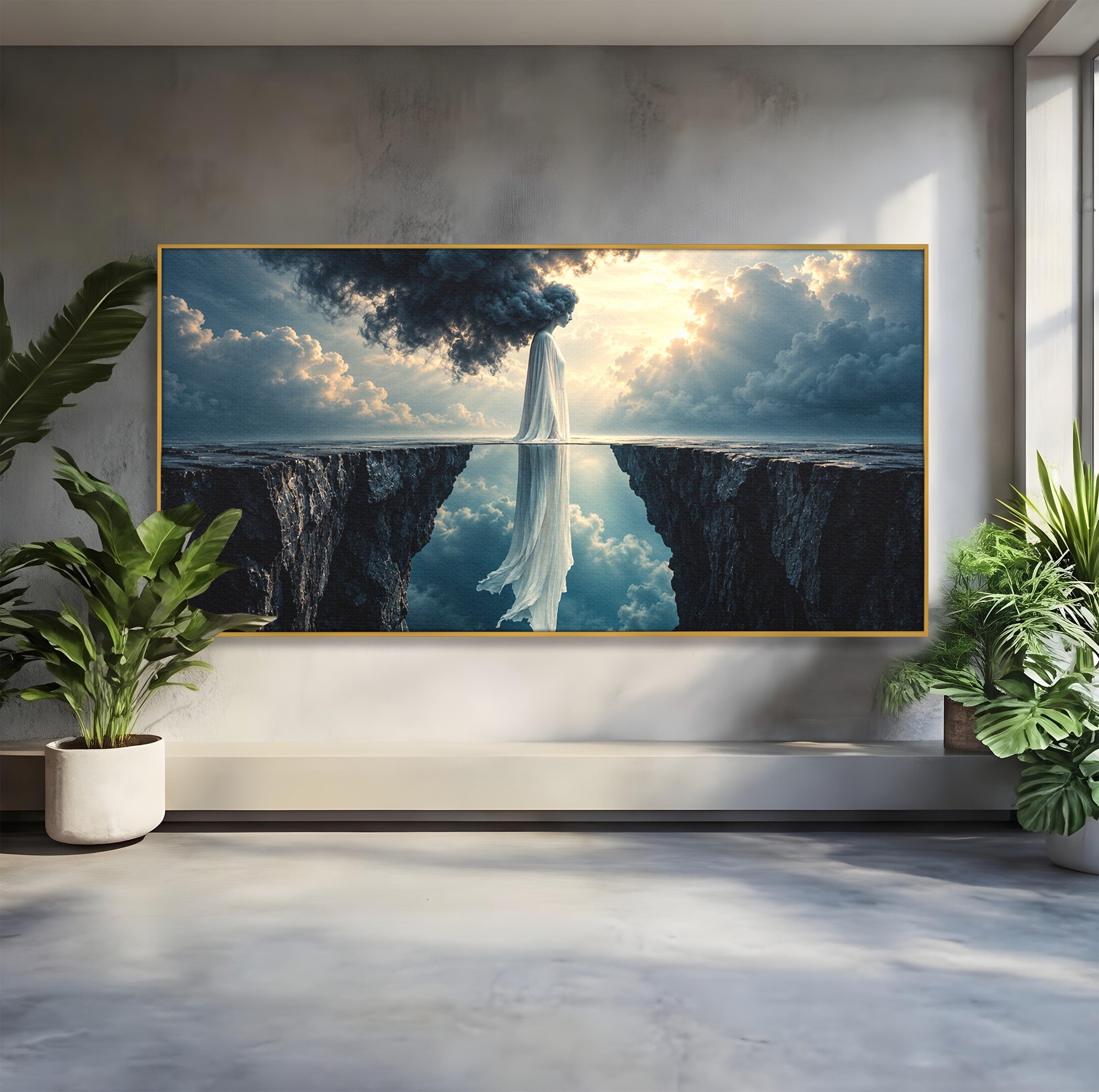 Tablou Canvas Premium LuxCanva® U1113, Misterul Norului,  Reflexie, Peisaj, Mister, Nor, Living, Culori Vibrante