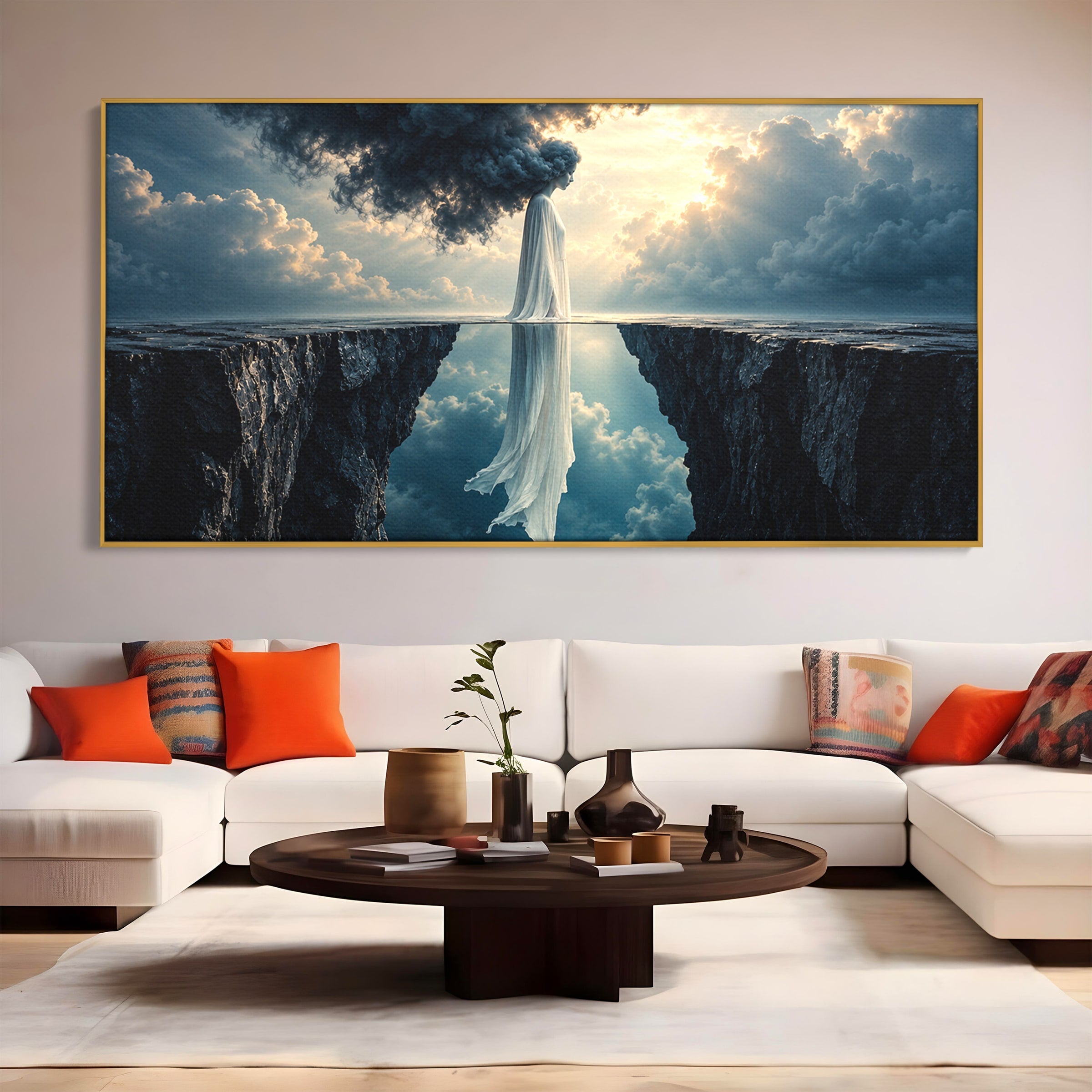 Tablou Canvas Premium LuxCanva® U1113, Misterul Norului,  Reflexie, Peisaj, Mister, Nor, Living, Culori Vibrante