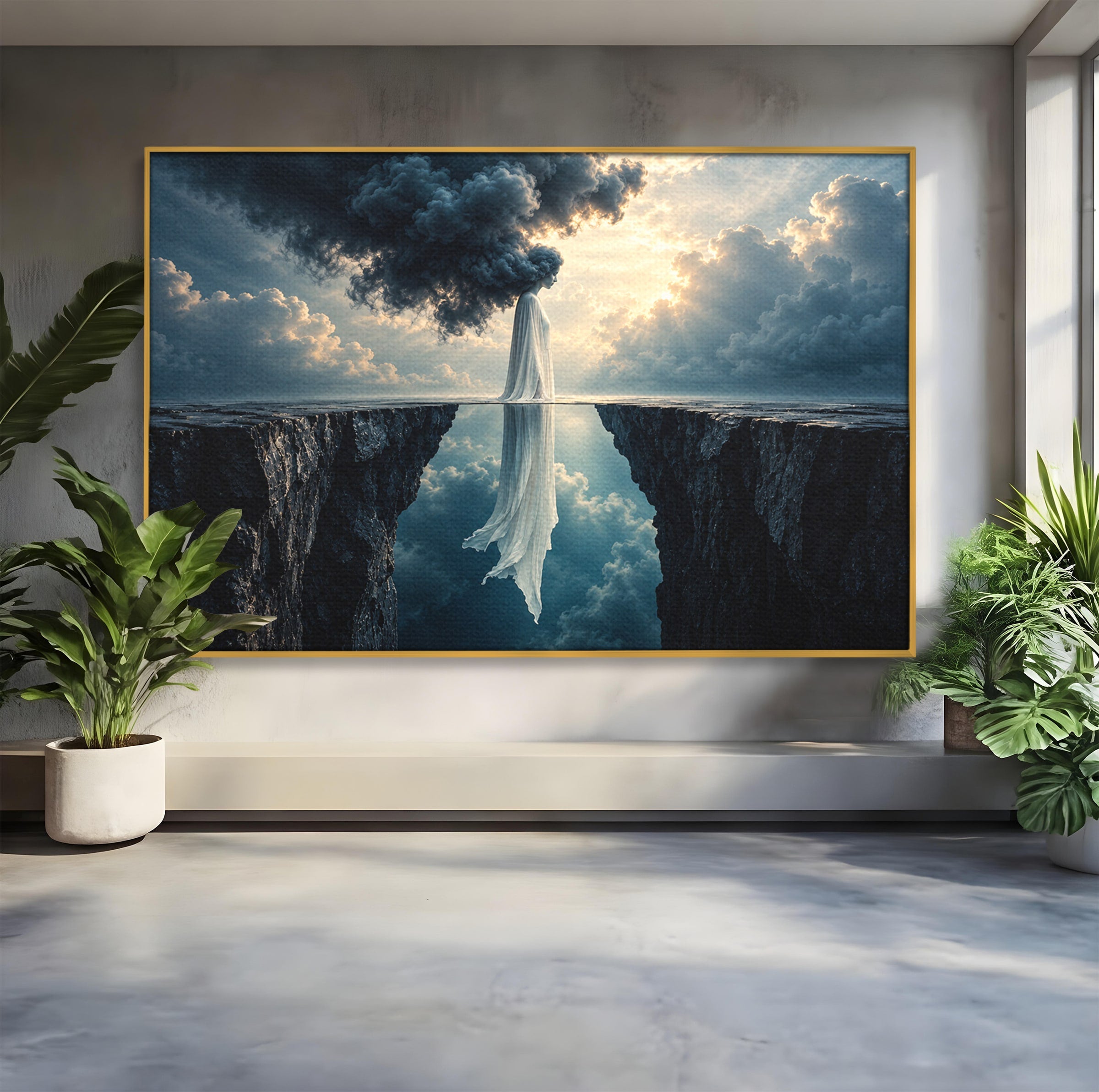 Tablou Canvas Premium LuxCanva® U1113, Misterul Norului,  Reflexie, Peisaj, Mister, Nor, Living, Culori Vibrante