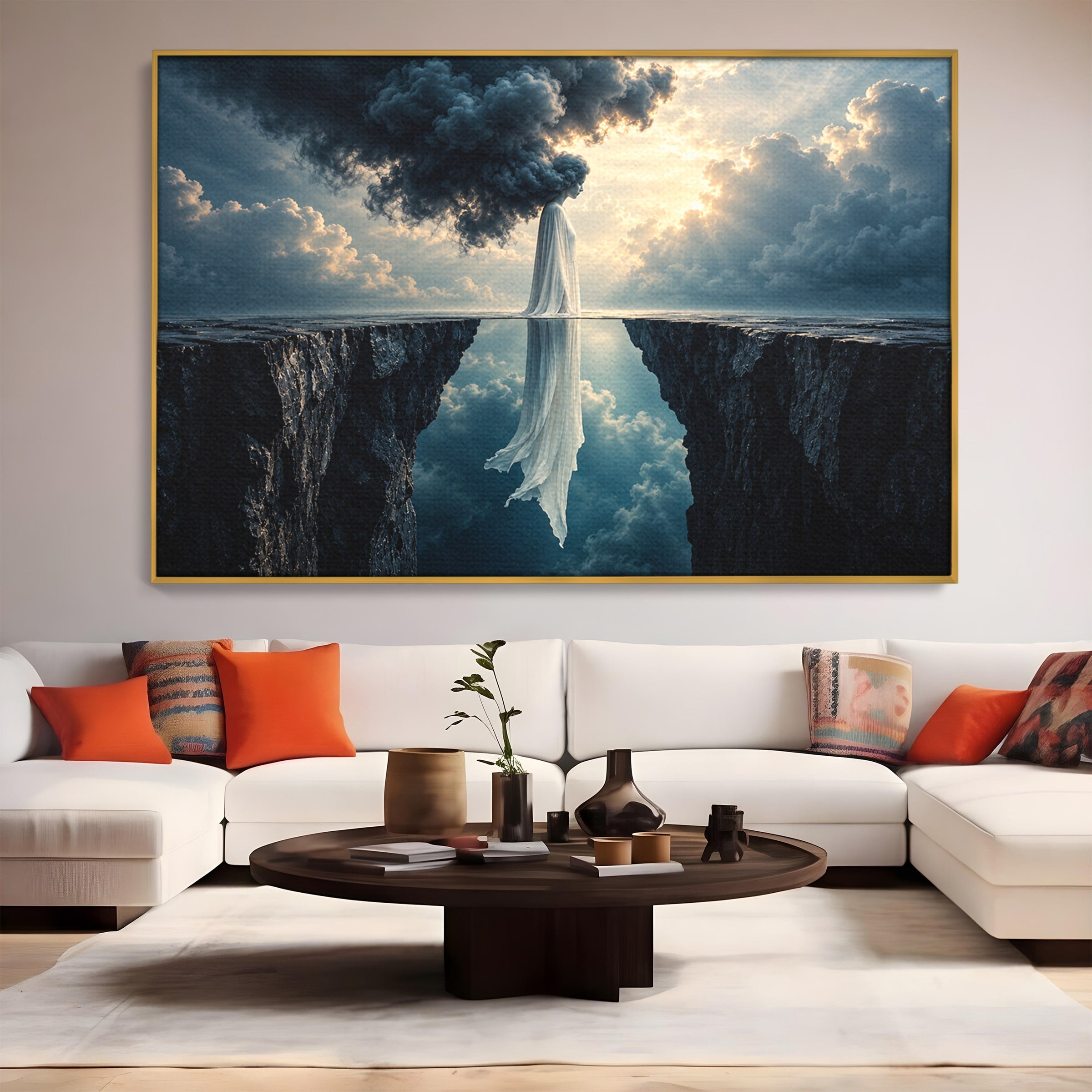 Tablou Canvas Premium LuxCanva® U1113, Misterul Norului,  Reflexie, Peisaj, Mister, Nor, Living, Culori Vibrante